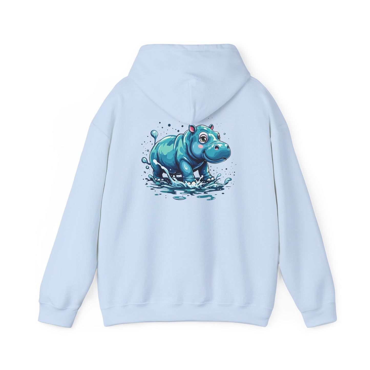 Cute Hippo Graphic Unisex Hooded Sweatshirt, Cozy & Playful Apparel for Casual Wear