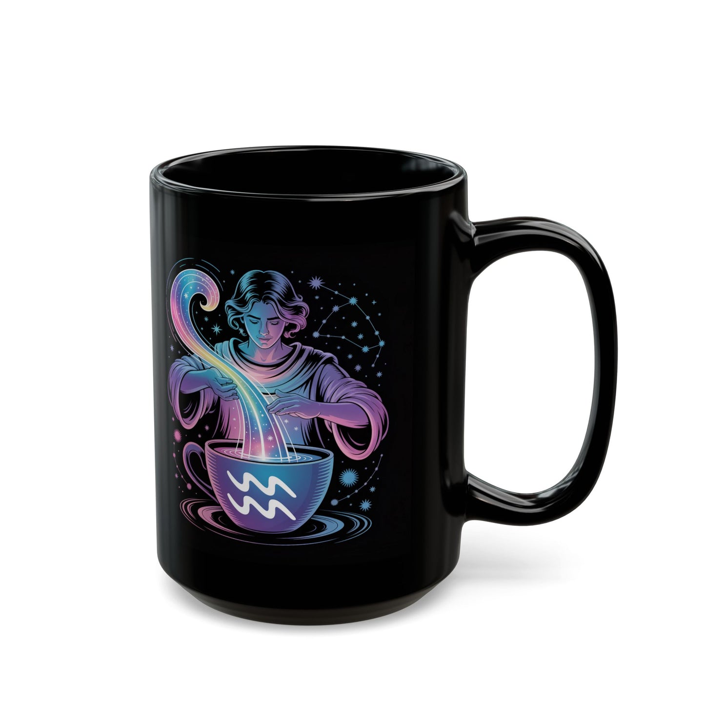 Aquarius Magical Black Mug - Mystic Design for Wake-up Vibes, Perfect Gift for Astrology Lovers, Coffee & Tea Enthusiasts, Cosmic Home Decor, [...]