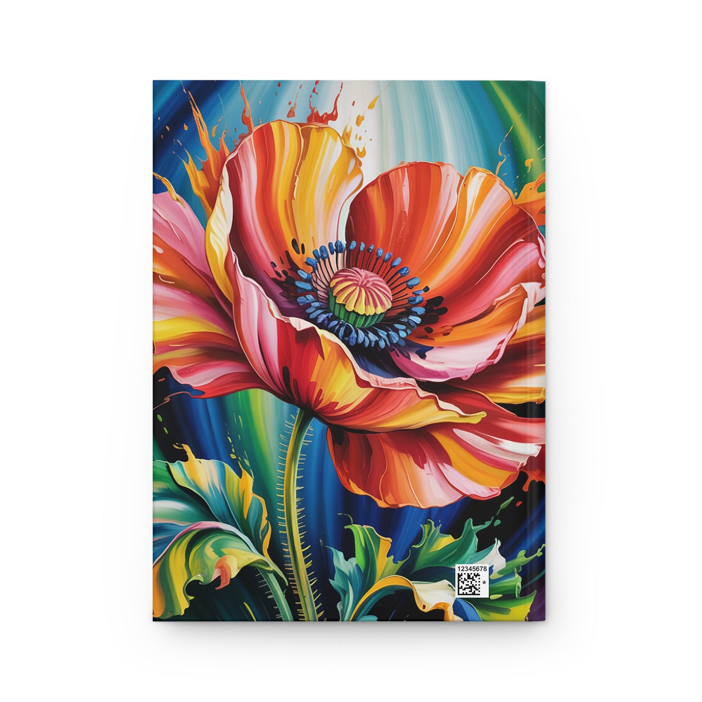 Bold Artistic Floral Hardcover Journal Matte Colorful Poppy Design by Lair Gadgets