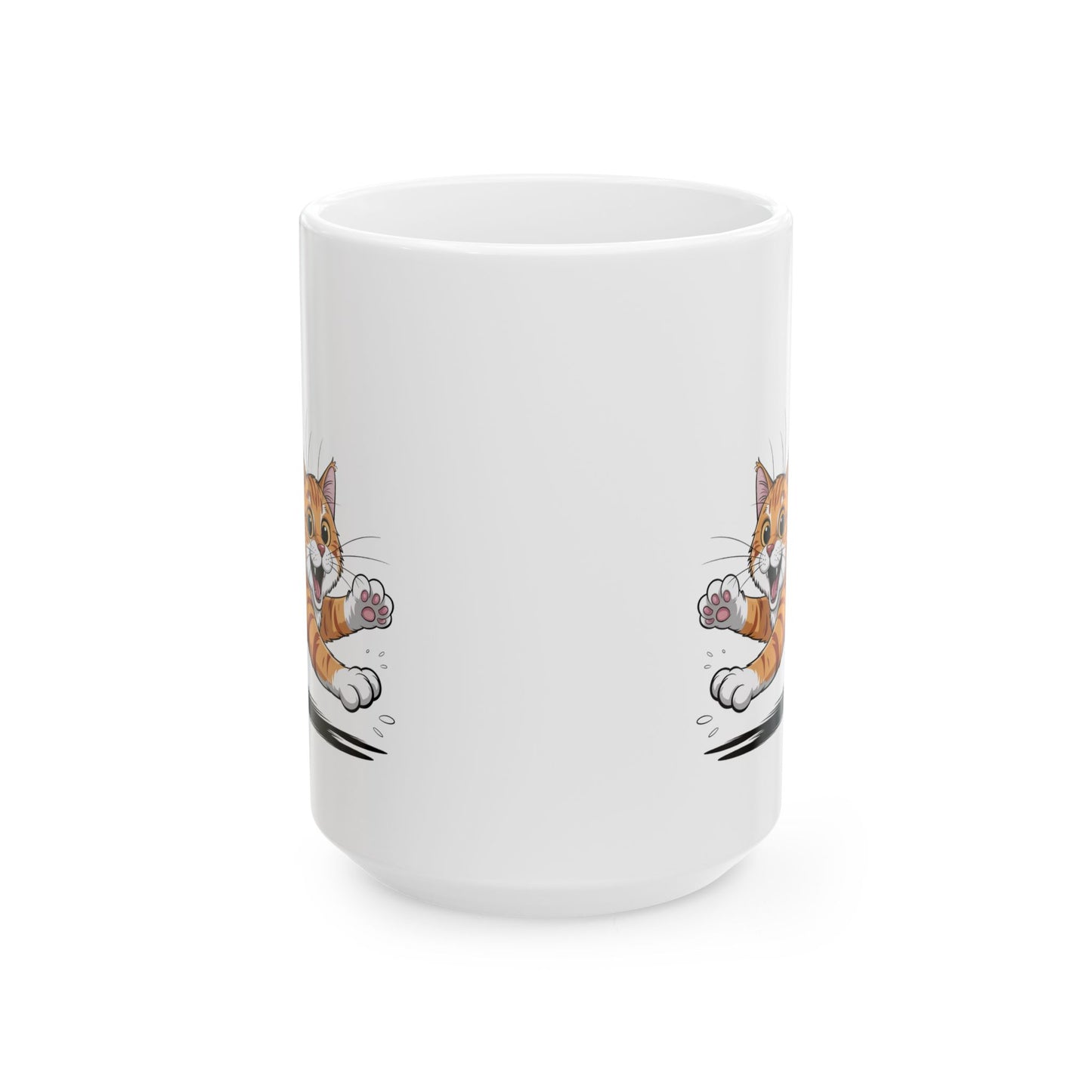 Orange Cat Chaos Ceramic Mug, (15oz)