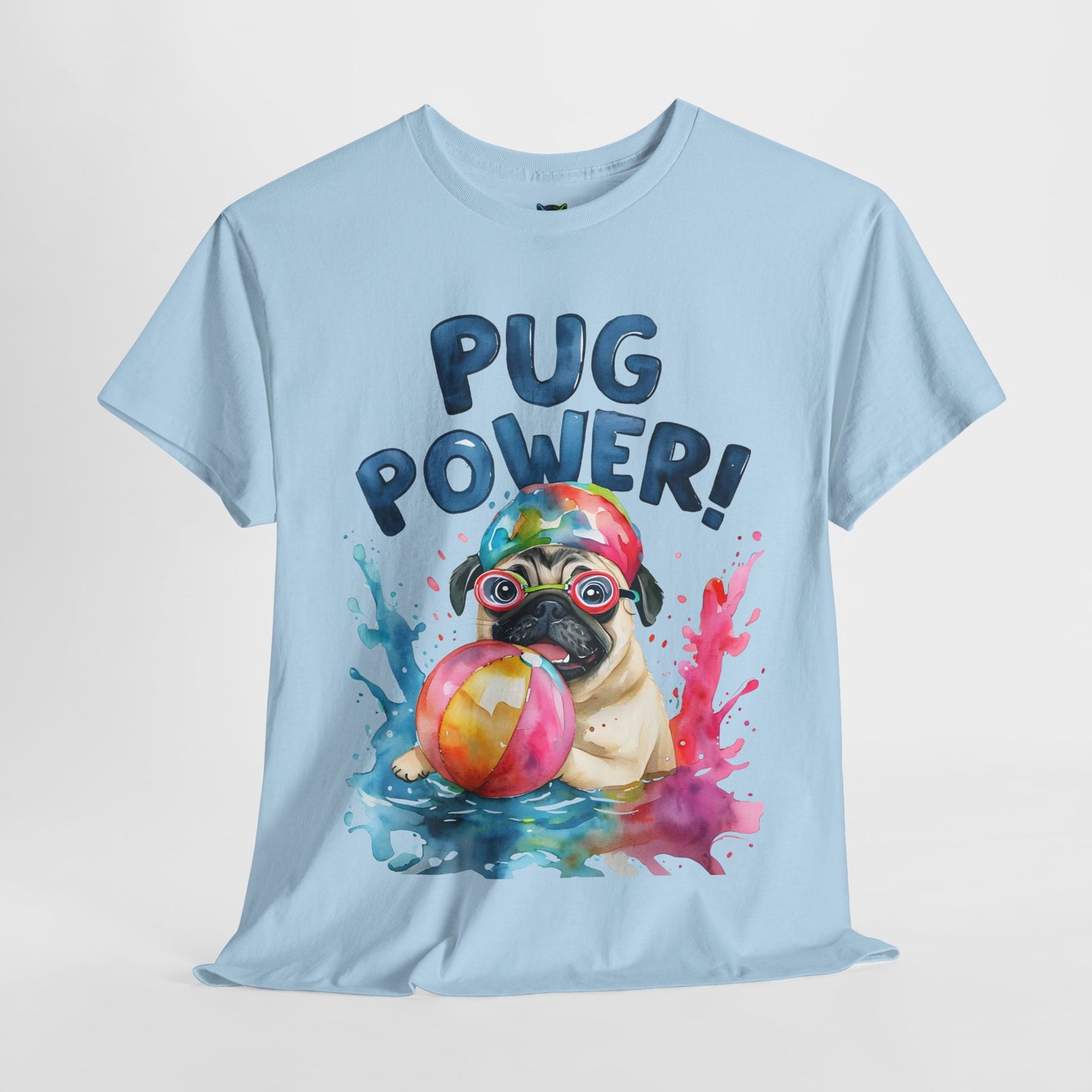 Pug Power Unisex Heavy Cotton Tee – Fun & Playful Dog Shirt