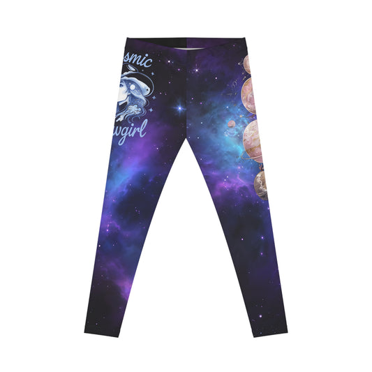 Cosmic Espressions Women's Casual Leggings - Galaxy Print Leggings with Planets