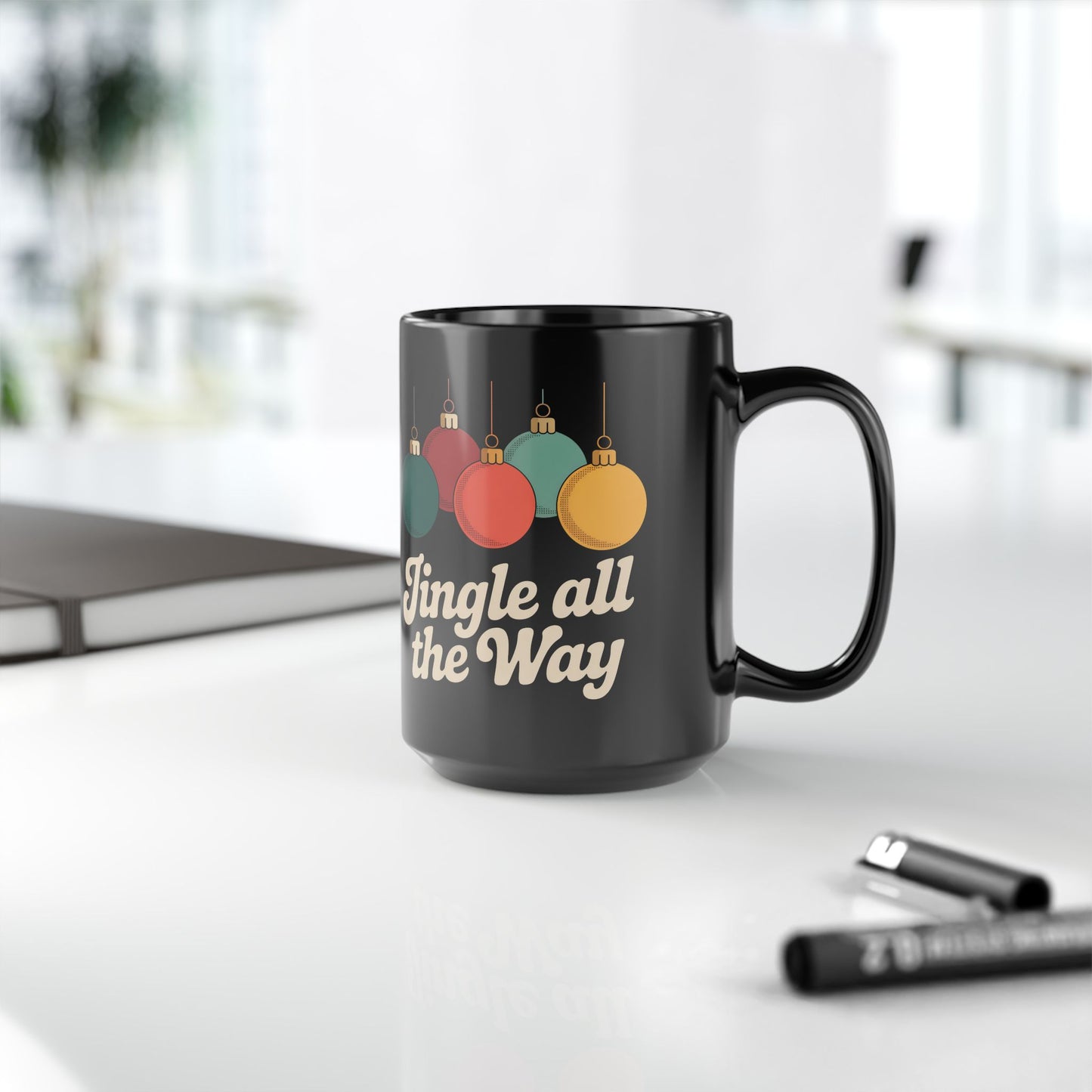 Festive Holiday Mug - "Jingle All the Way" - Perfect for Christmas, Gift, Coffee, Tea, Cozy Vibes, Winter Celebrations, Home Decor