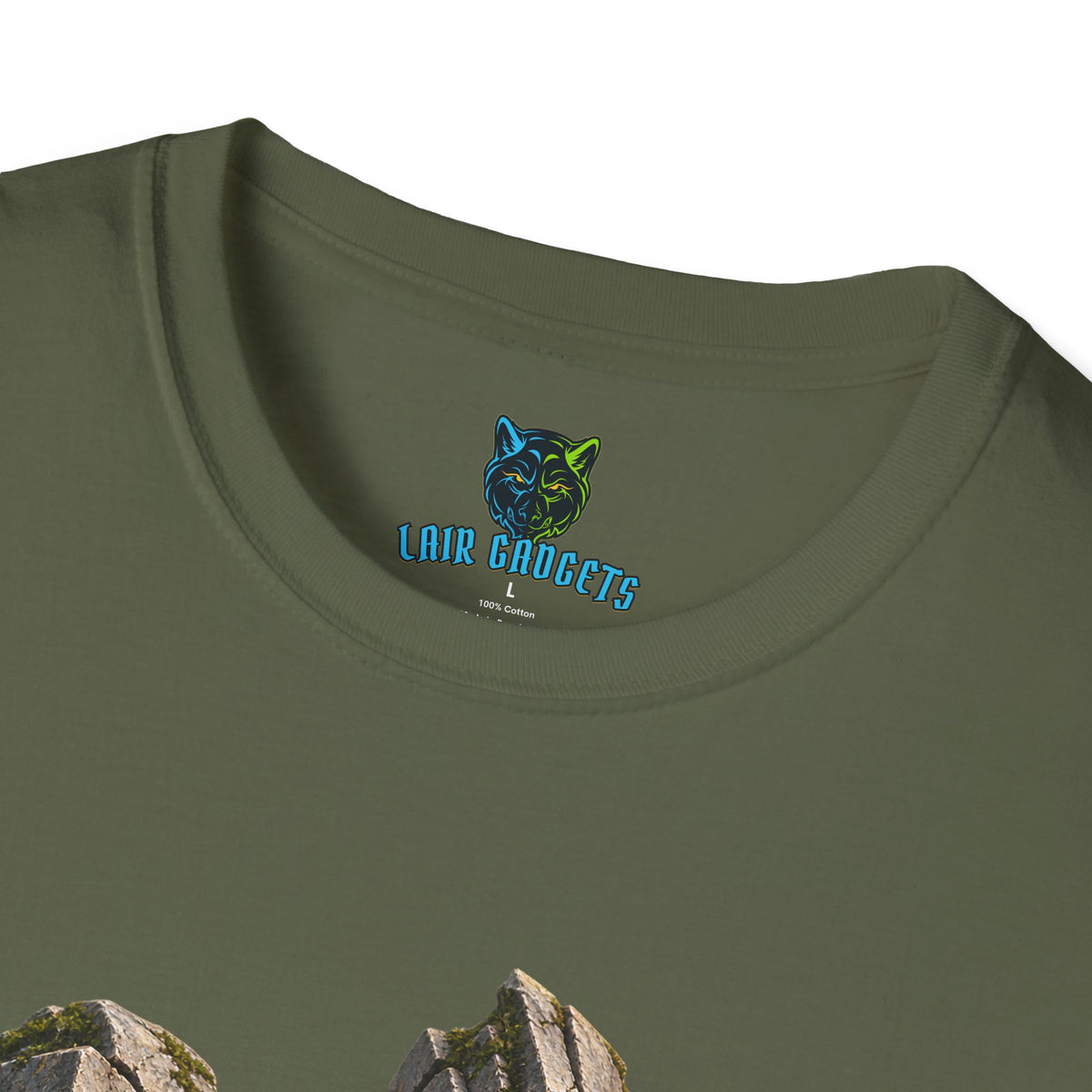 Stone giant holding a flower graphic tee, alternate view