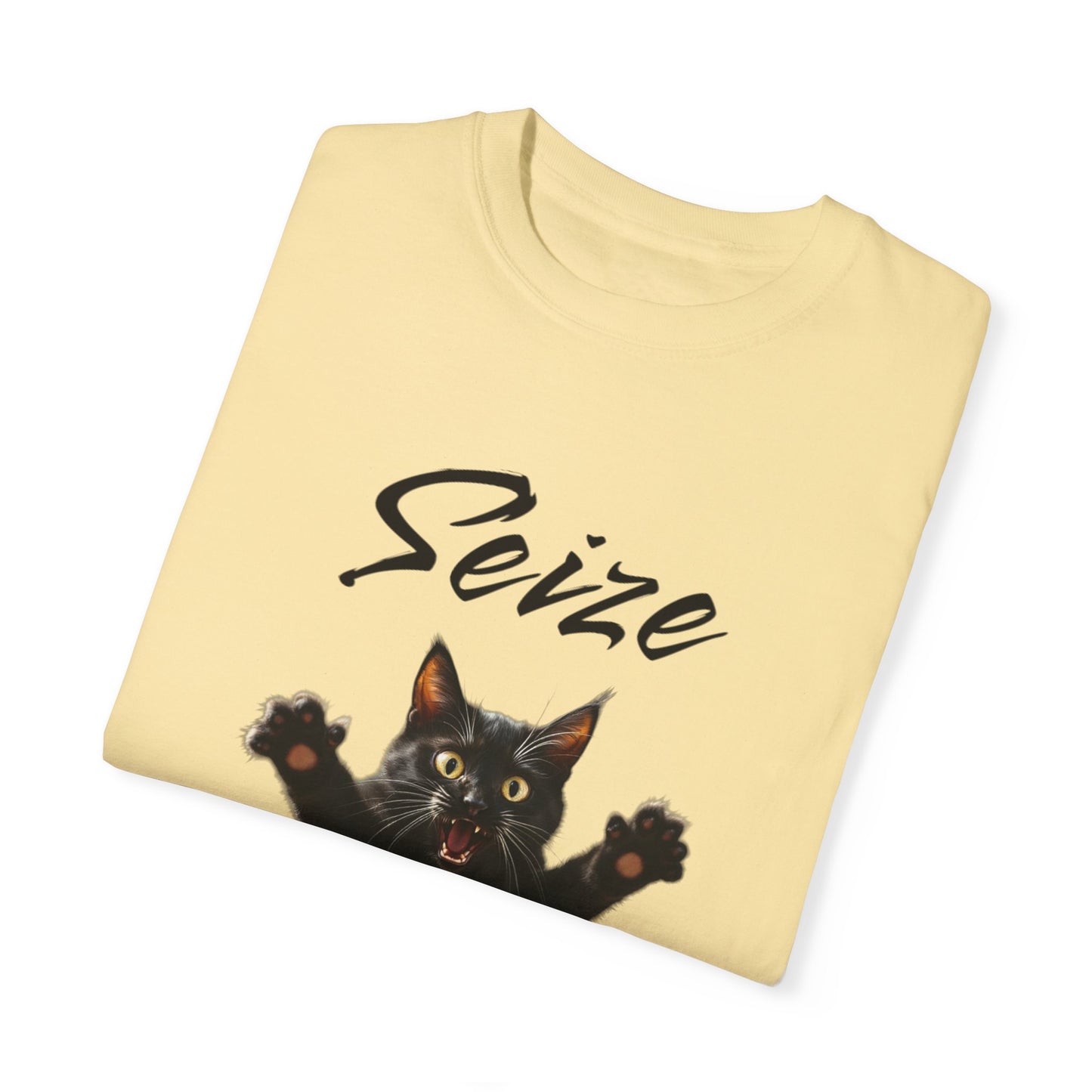 Cat Lover's 'Seize the Day' Garment-Dyed T-Shirt