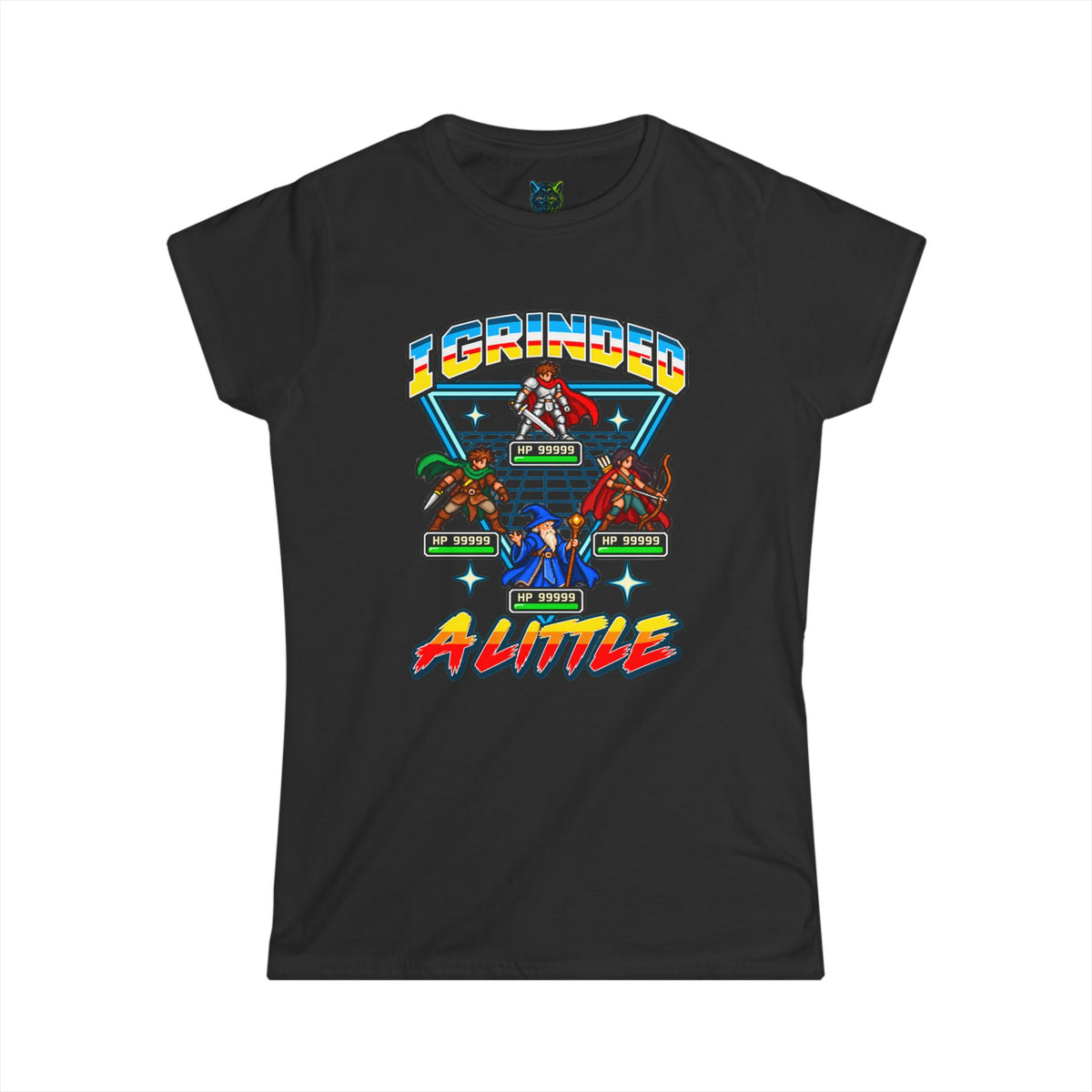 I Grinded A Little Retro RPG Gamer Women’s T-Shirt, Black