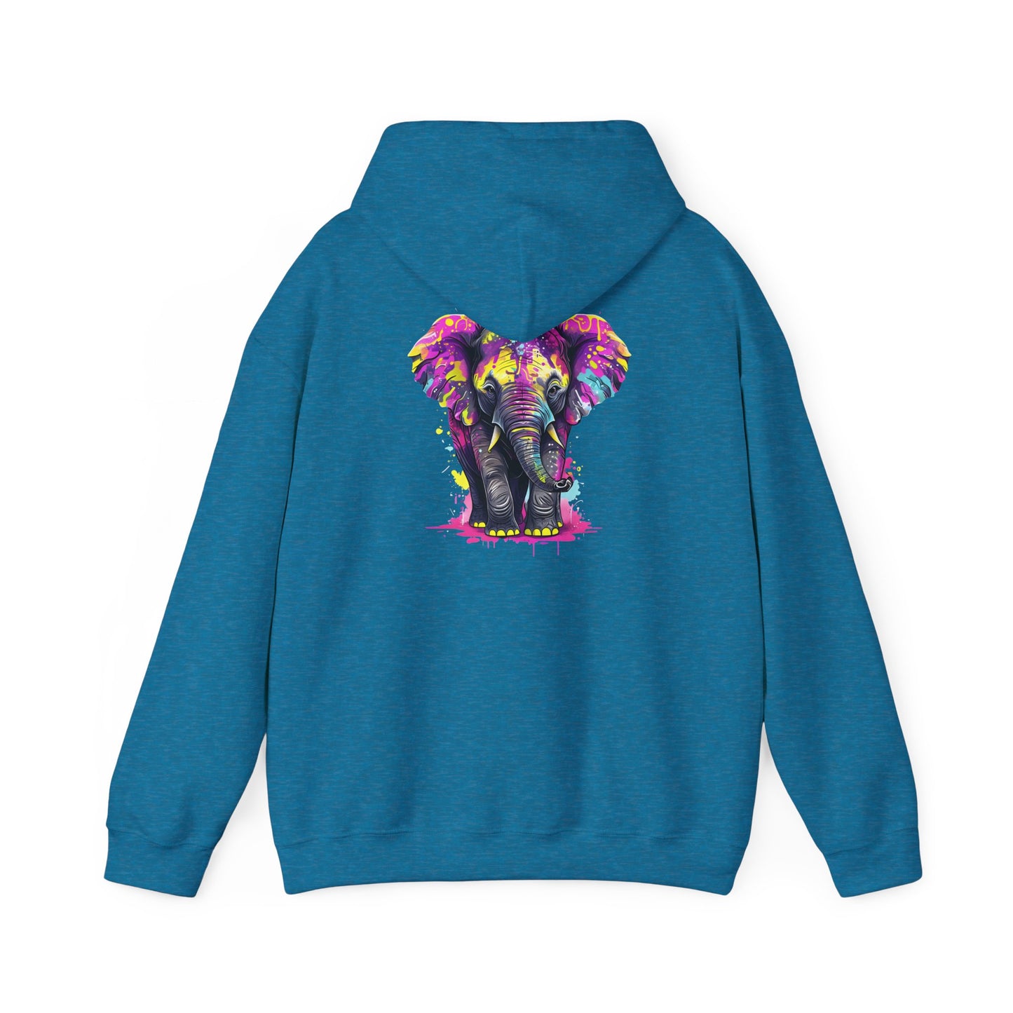 Colorful Elephant Art Hoodie for Men & Women, Cozy Heavy Blend Sweatshirt