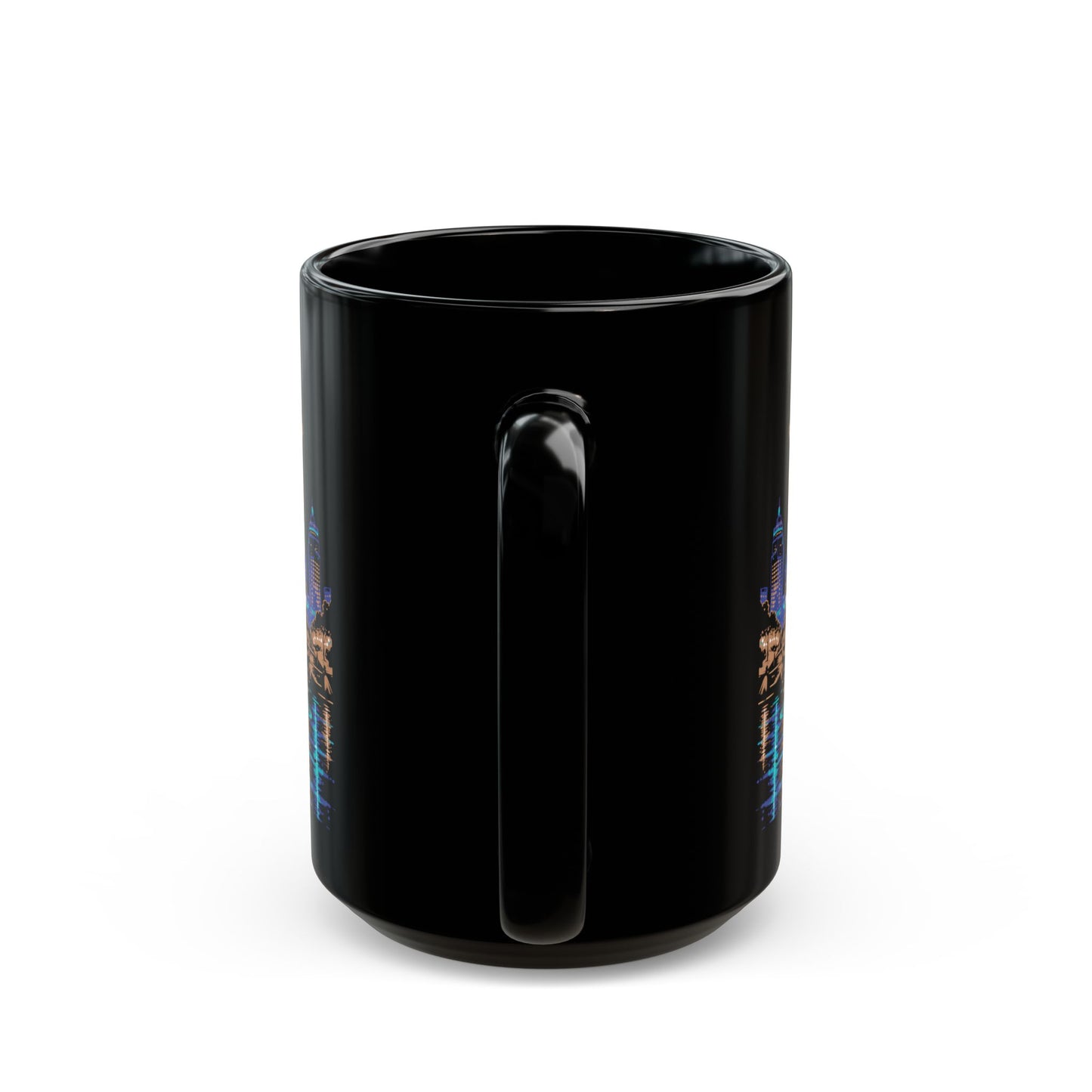 Kansas City Fountains at Night Black Mug (15oz)