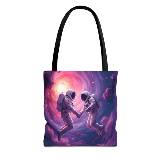 Cosmic Love Tote Bag – Astronauts in Space Design