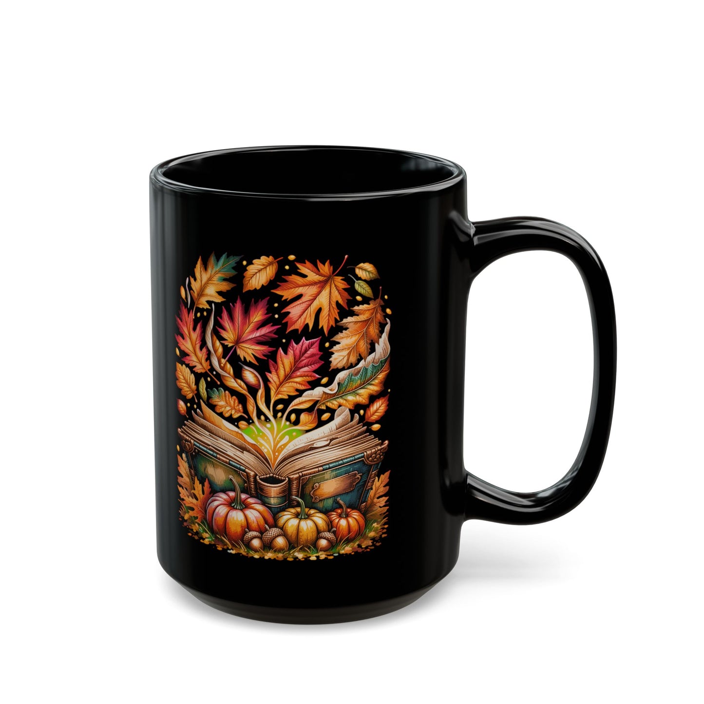 Fall Book Mug Black Mug (11oz, 15oz)