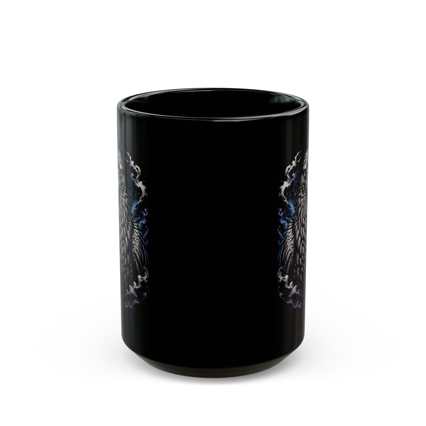 Raven Head on Black Smoke Edition Black Mug (11oz, 15oz)