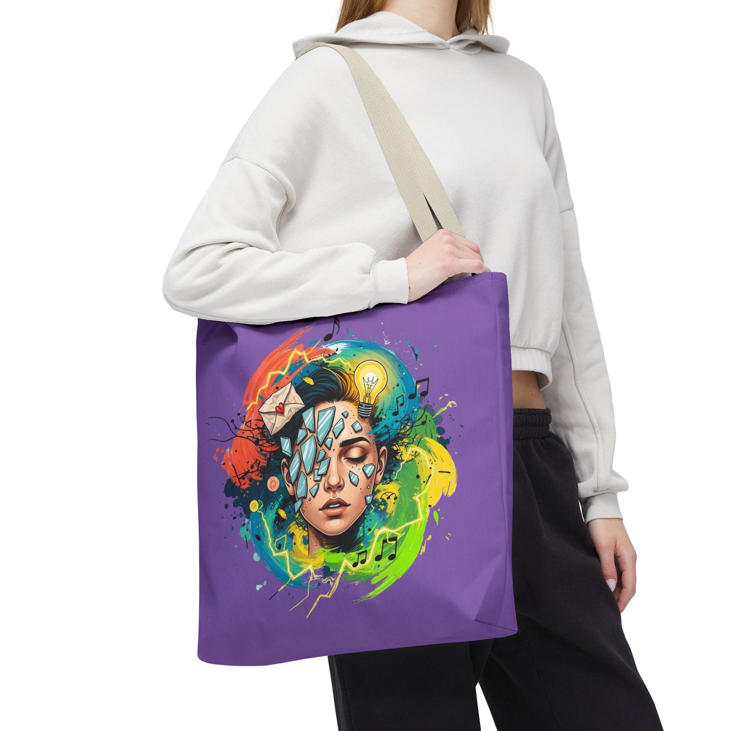 Vibrant Art Tote Bag, Colorful Canvas Bag, Artistic Shopping Tote, Eco-Friendly Gift, Festival Accessory, Unique Reusable Bag