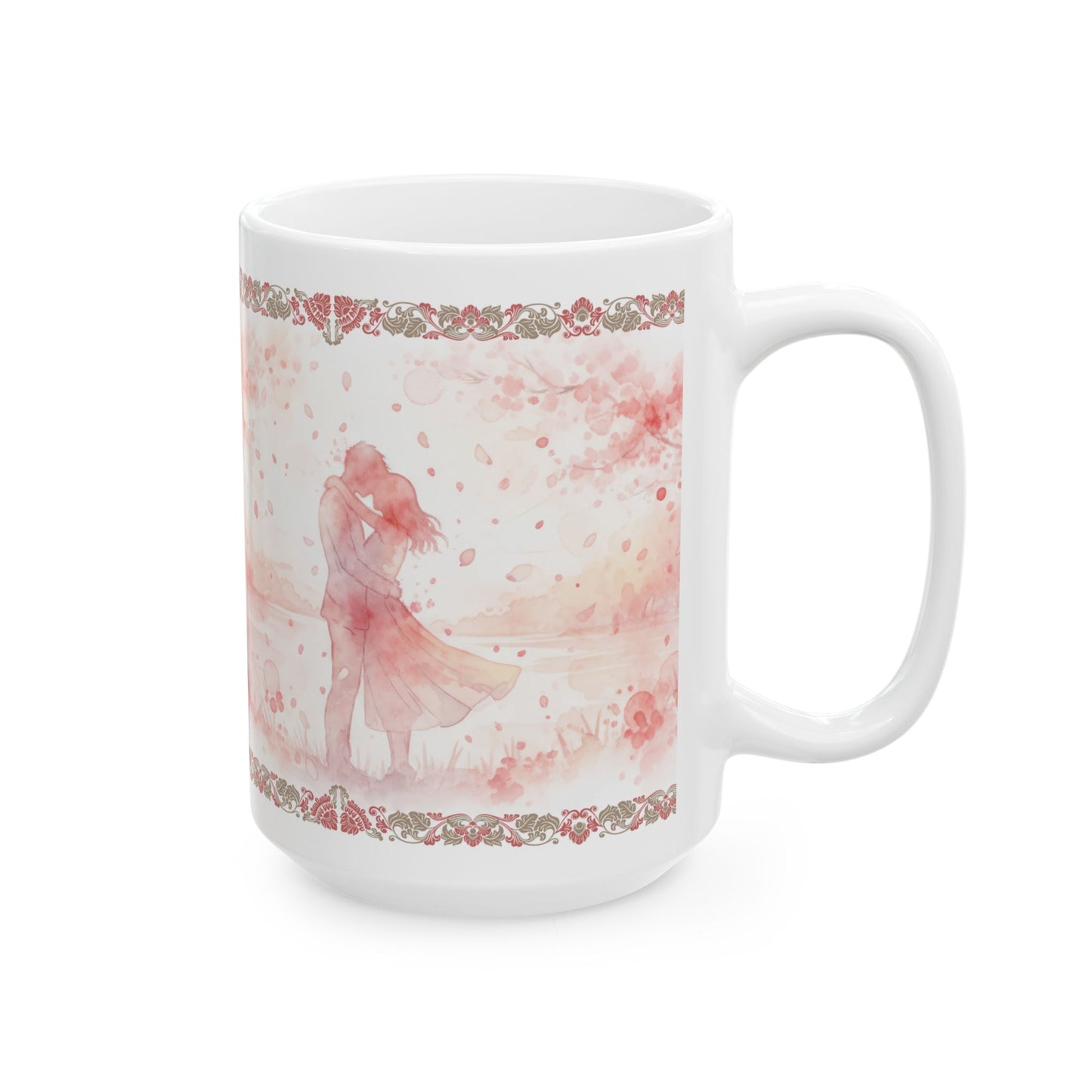 Floral Pink Watercolor Ceramic Mug 15oz - Score 91