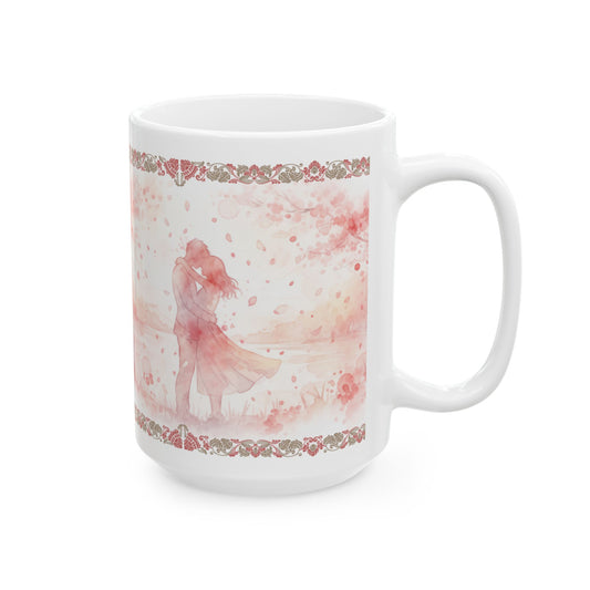 Floral Pink Watercolor Ceramic Mug 15oz - Score 91