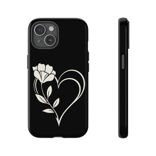 Floral Heart Tough Case - Stylish Phone Protection