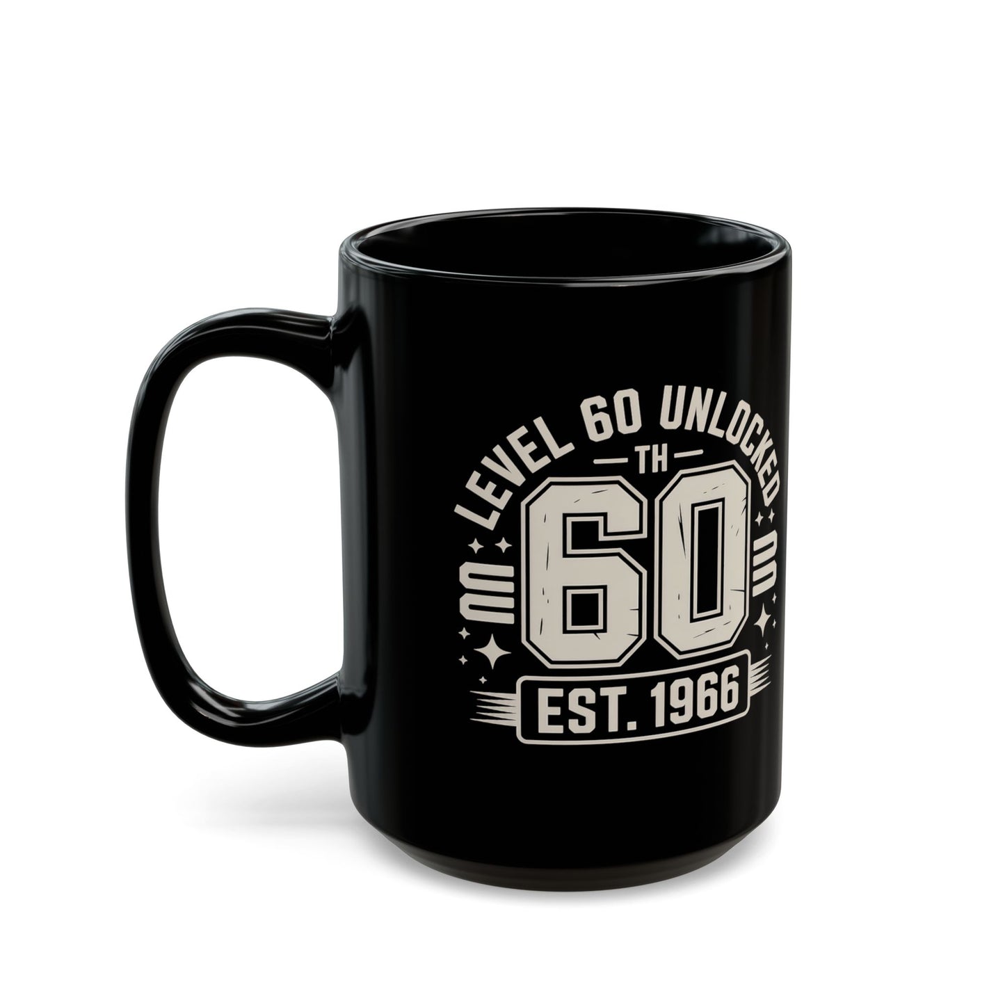 Level 60 Unlocked Black Mug (15oz)