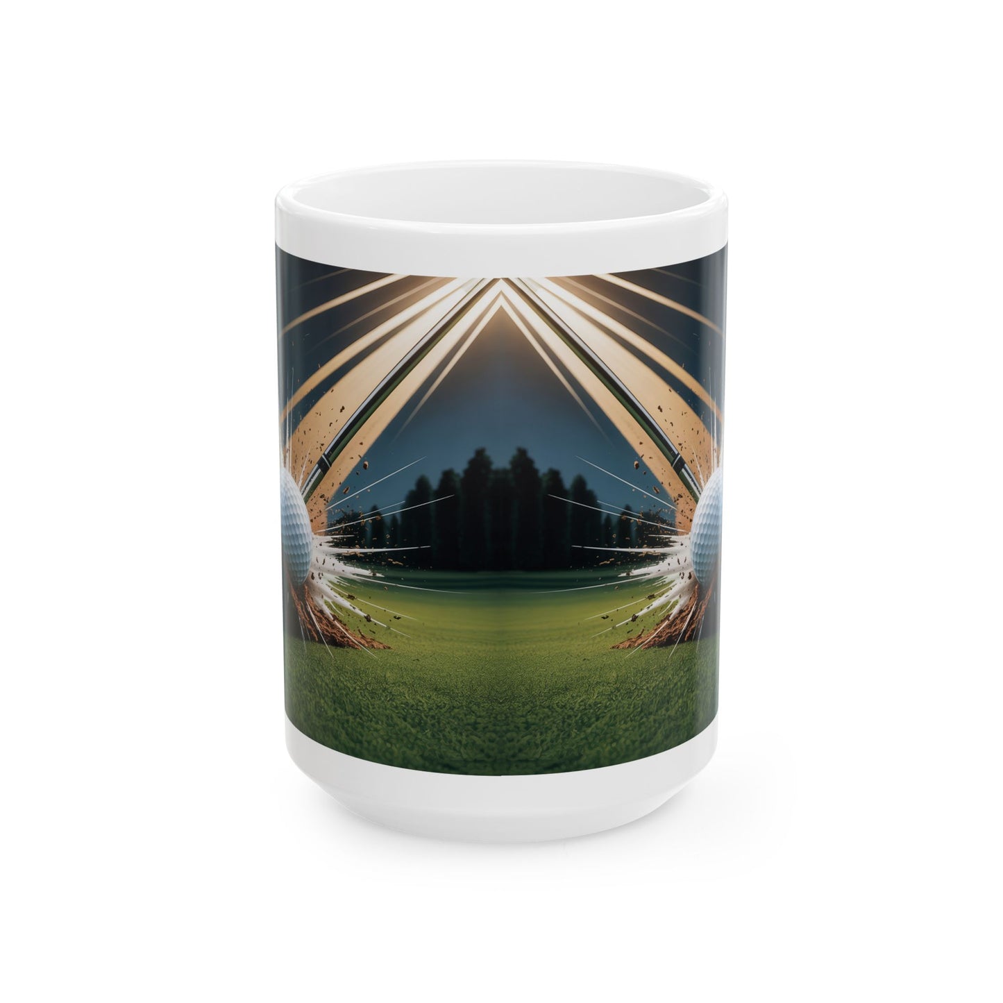 Power Golf Shot Ceramic Mug, (11oz, 15oz)