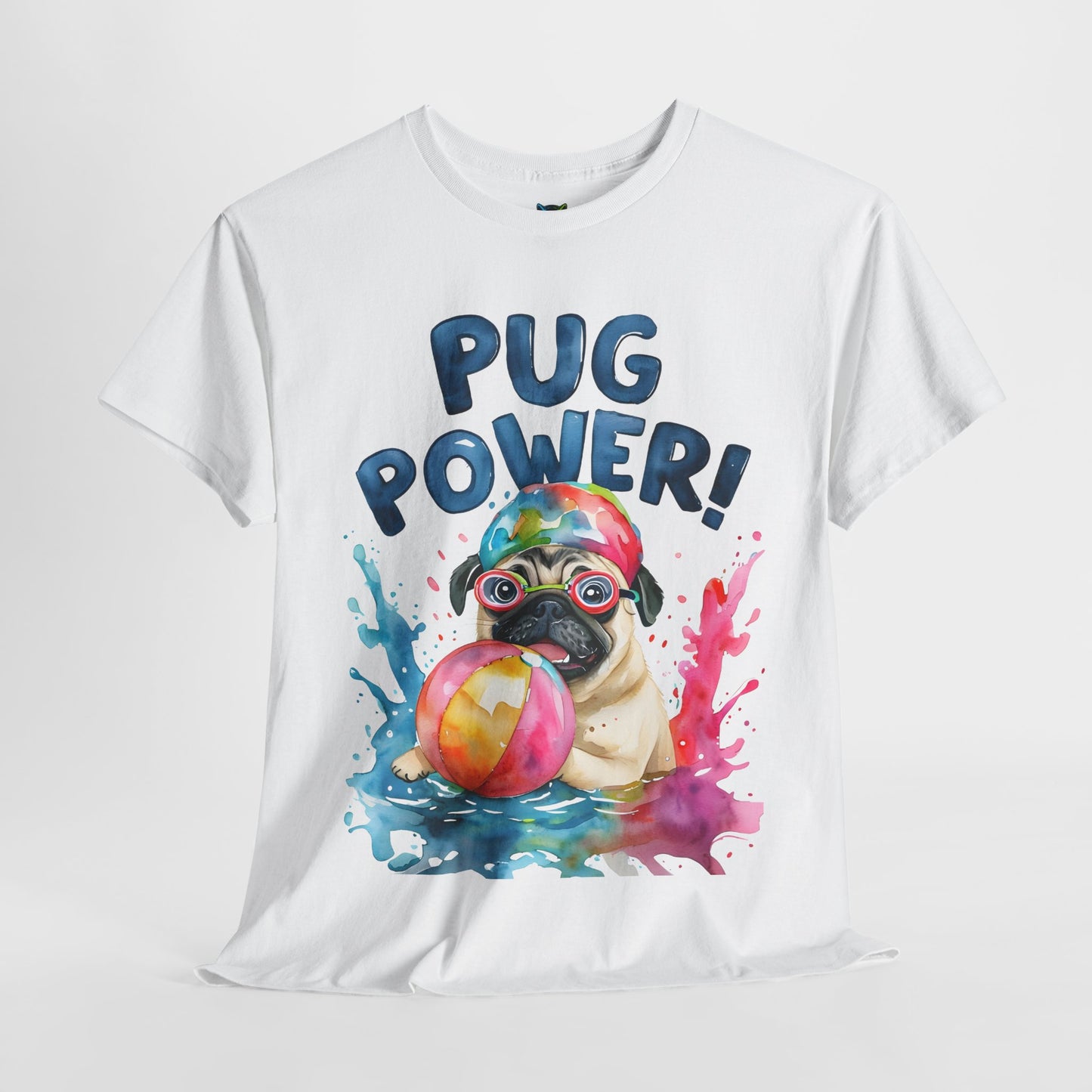 Pug Power Unisex Heavy Cotton Tee – Fun & Playful Dog Shirt