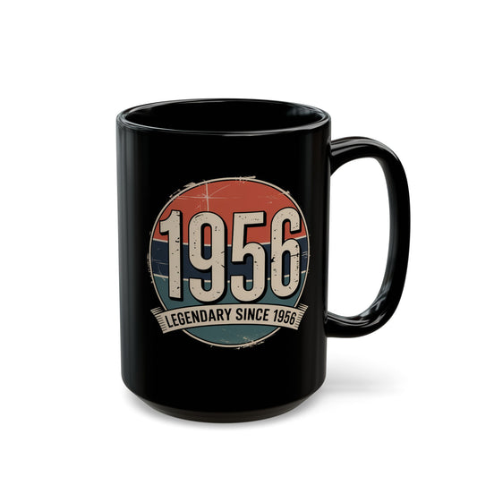 Legendary Since 1956 (70th Birthday) Black Mug (15oz)