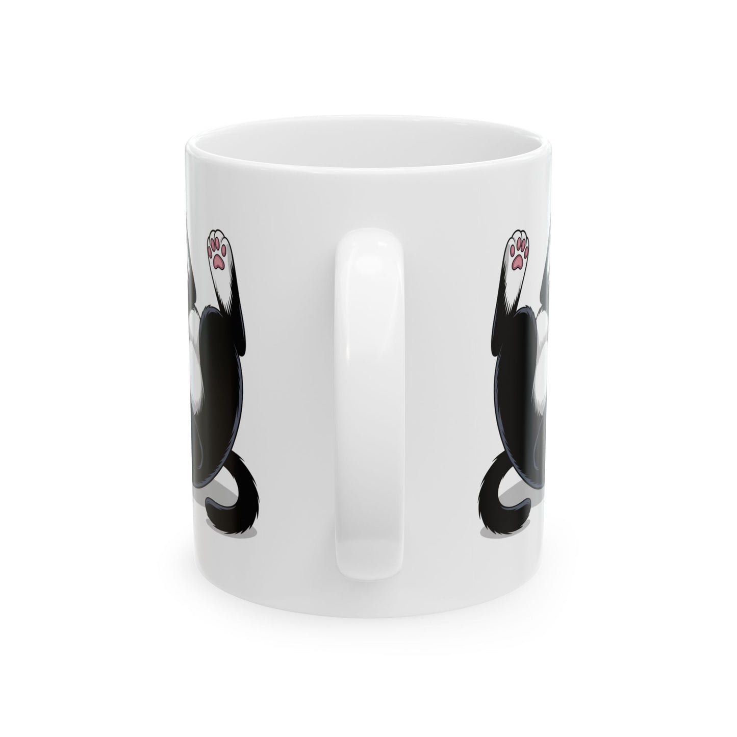 Cute Cat Coffee Mug – Cartoon Tuxedo Kitten Rolling Design – Ceramic  Cup – Cat Lover Gift – by Lair Gadgets