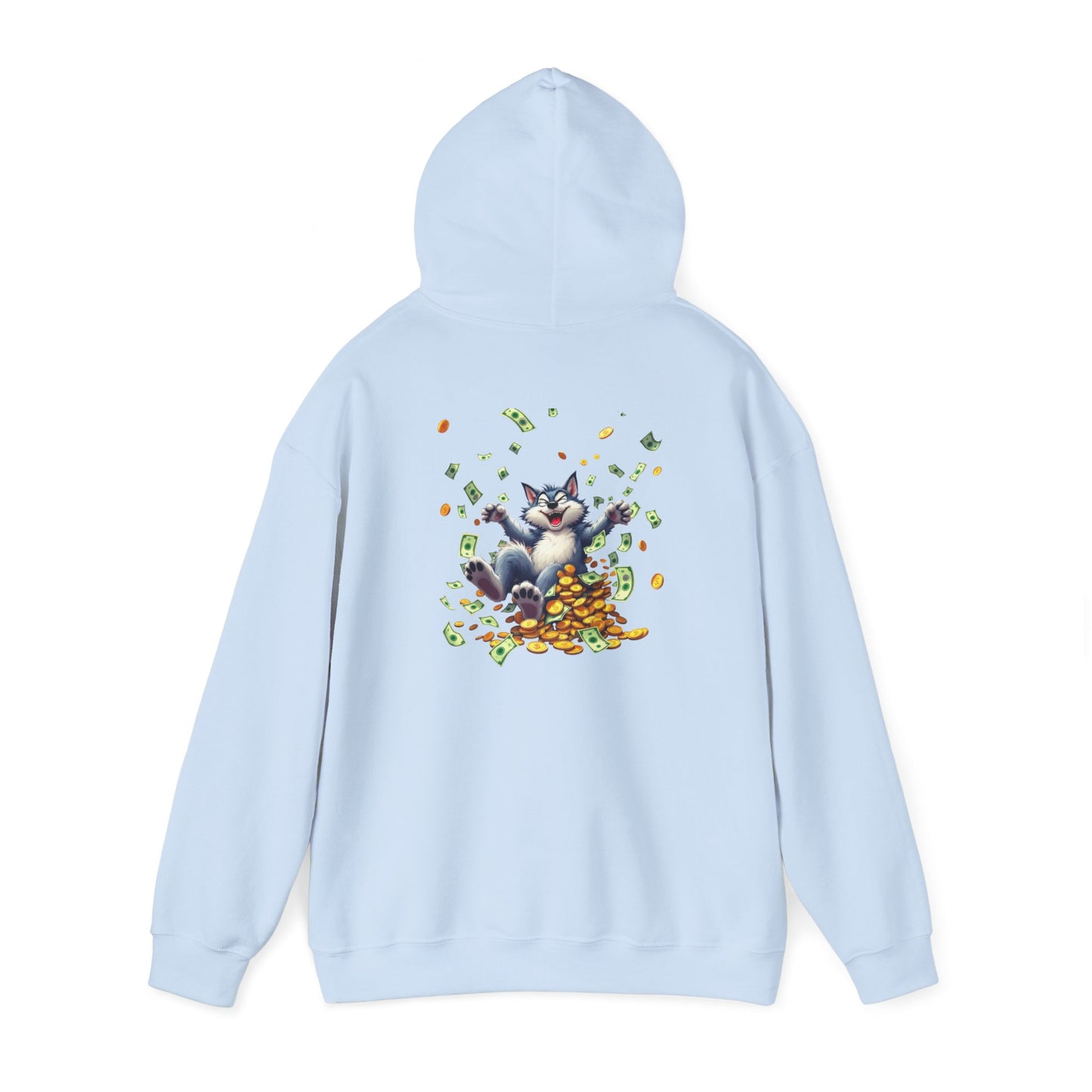 Unisex heavy blend hoodie, Playful Wolf,  Marty Byrd'n sweatshirt for casual wear, fun gift for friends and family