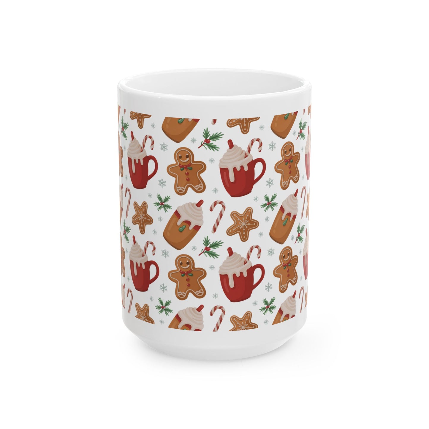 Gingerbread Holiday Mug | Festive Ceramic Coffee Cup, Christmas Gift, Winter Tea Mug, Cute Holiday Decor, Gift for Him/Her