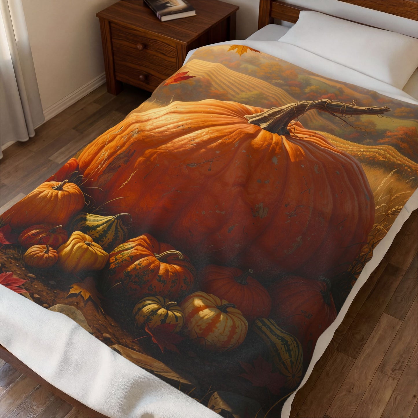 Great Pumpkin Harvest Velveteen Plush Blanket
