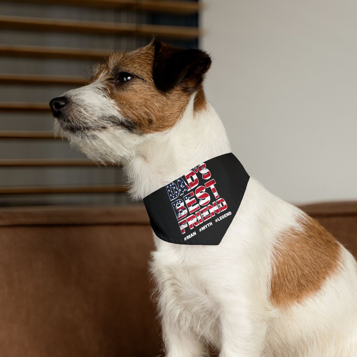 Patriotic Pet Bandana Collar - "Dad's Best Friend" - Perfect for Dog Lovers