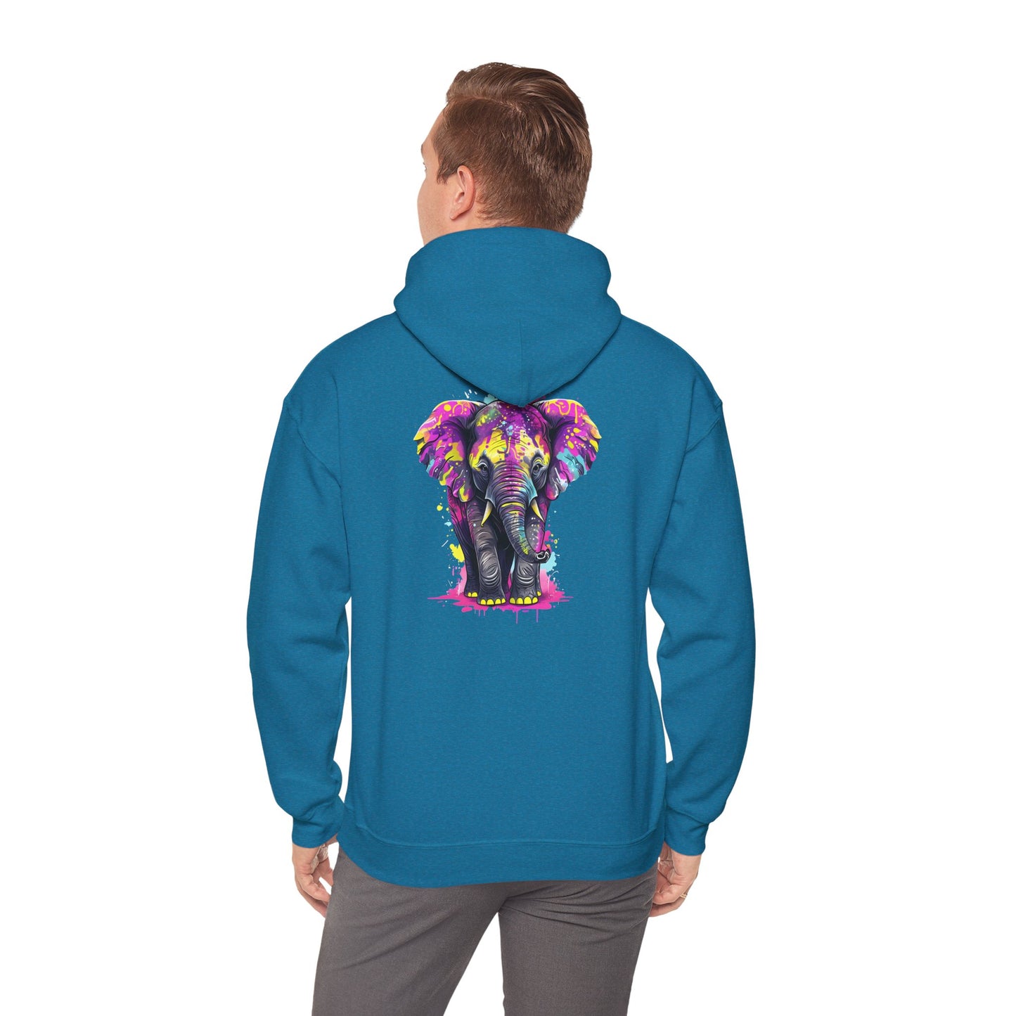 Colorful Elephant Art Hoodie for Men & Women, Cozy Heavy Blend Sweatshirt