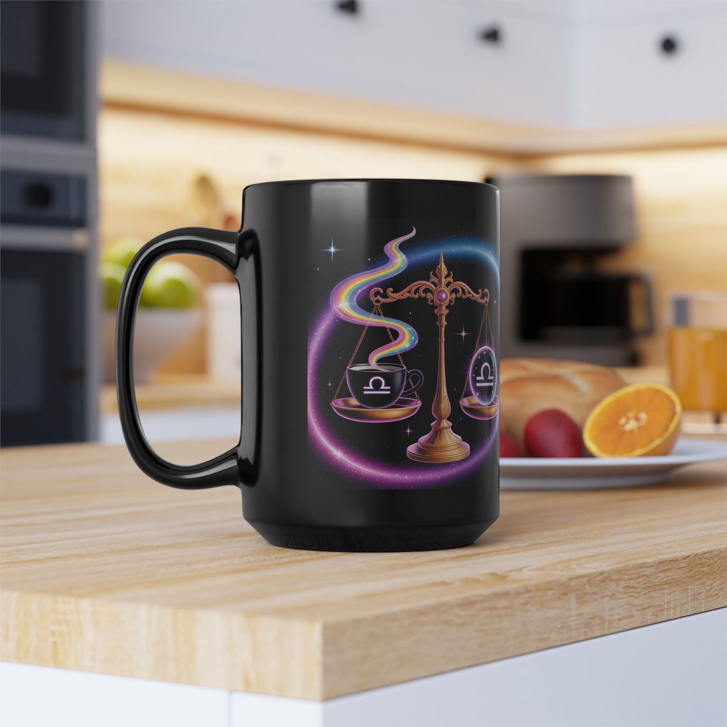 Astrological Libra Scale Mug - Cosmic Coffee Cup for Astrology Lovers, Zodiac Gift, Horoscope Mug, Balance Theme, Star Sign Decor