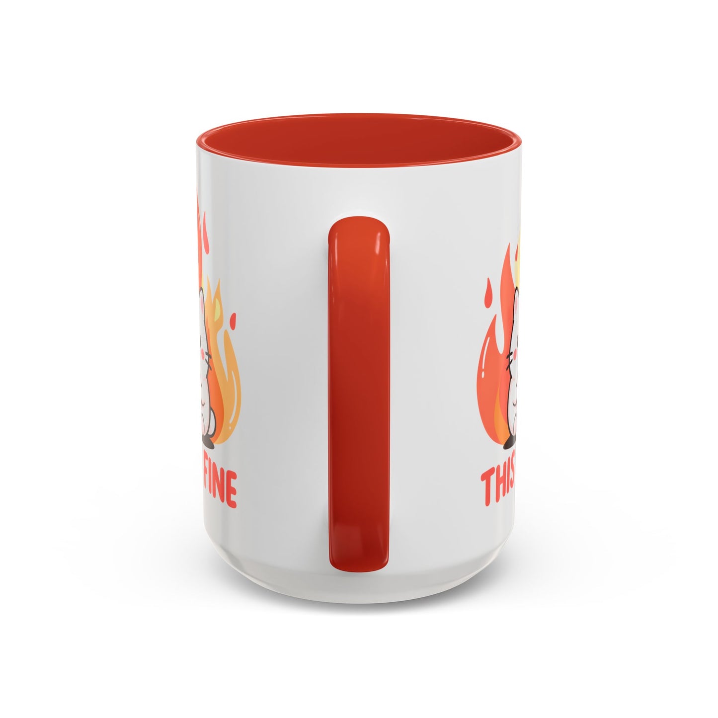 Cute Cat This Is Fine Coffee Mug - Accent Design  15oz