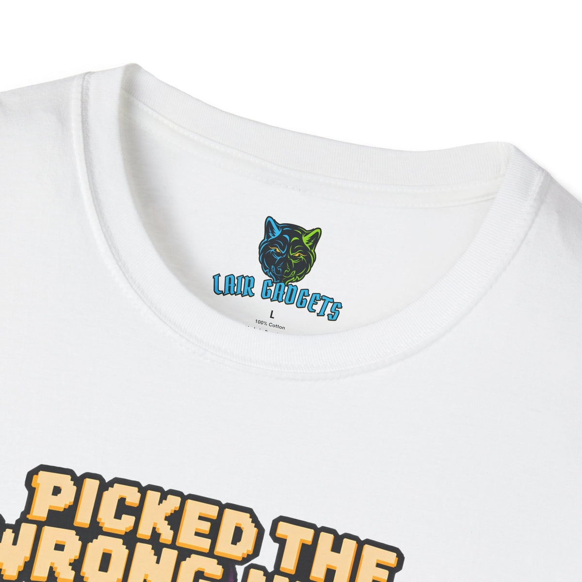 Picked the Wrong Night to Switch to Decaf pixel art dragon graphic tee, alternate view