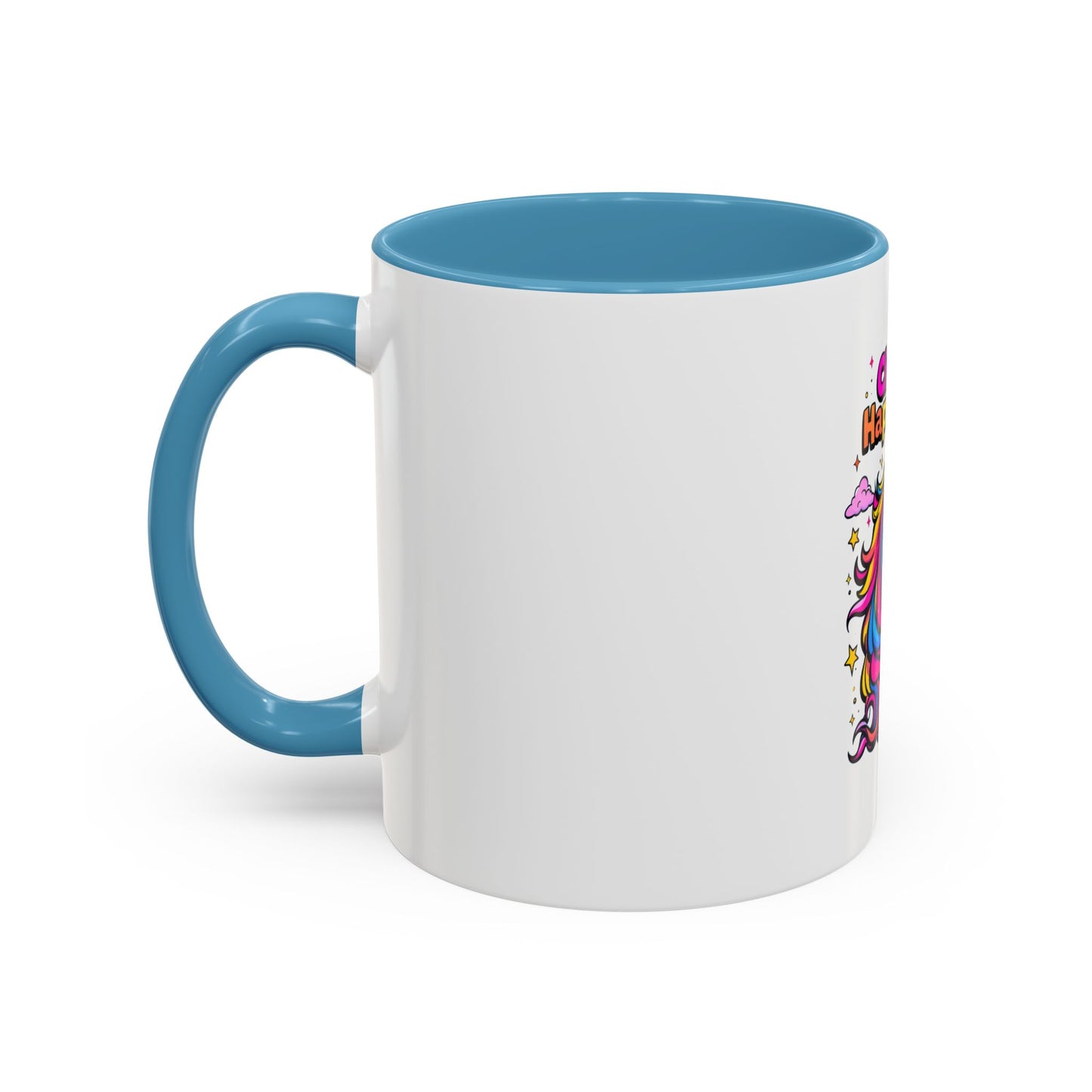 Unicorn Coffee Mug, 'Choose Happiness' Design, Glossy Finish for Morning Motivation