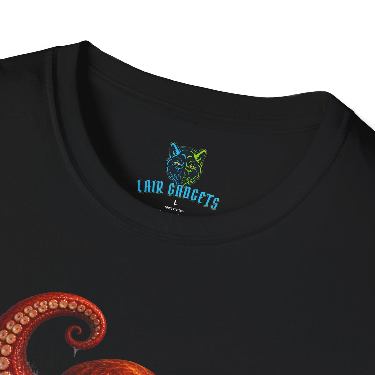 Giant octopus wrapping a cruise ship graphic tee, alternate view