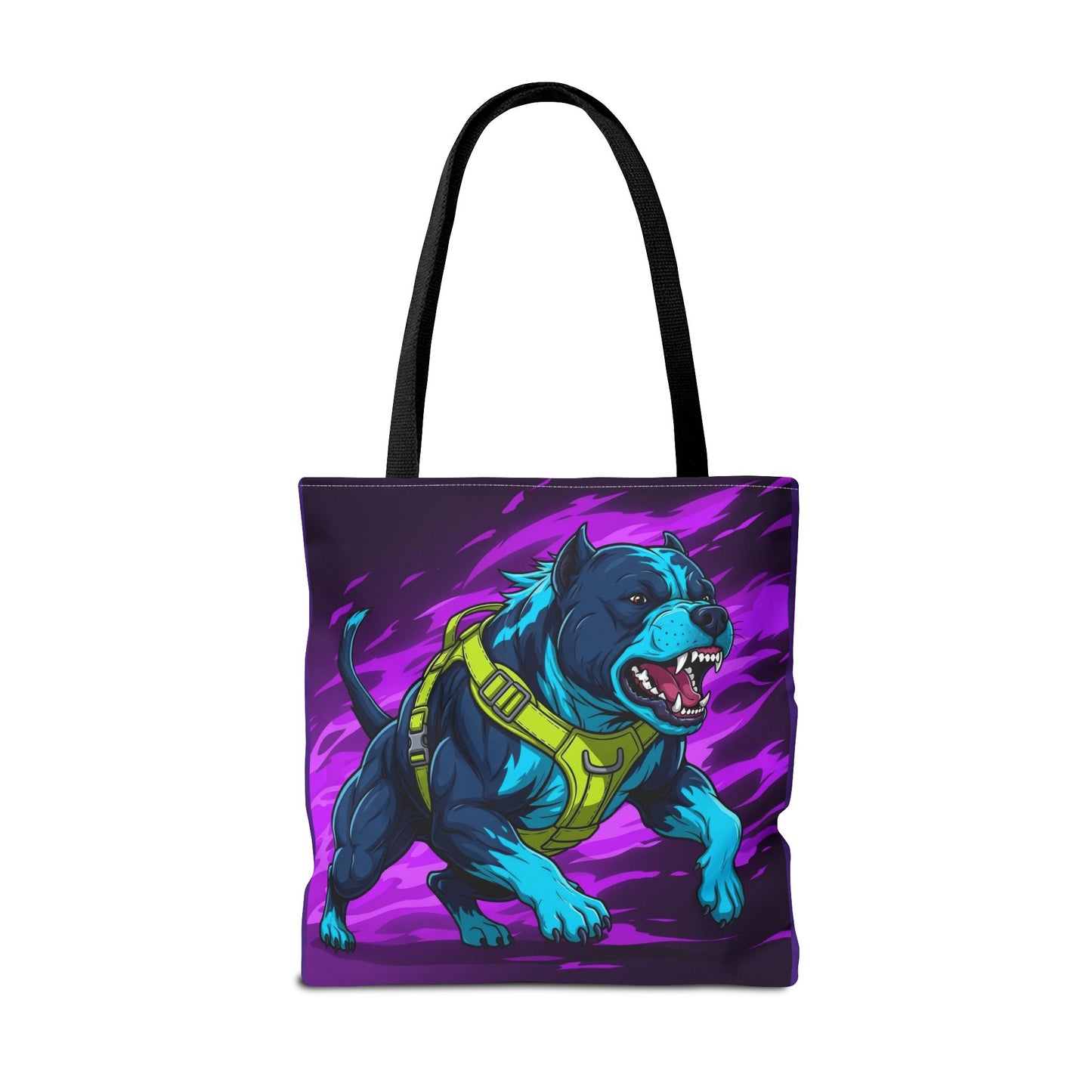 Reusable Tote Bag 18" x 18" – Large Durable Shopping Bag with Pit Bull Dog Graphic, Reinforced Handles & Boxed Corners