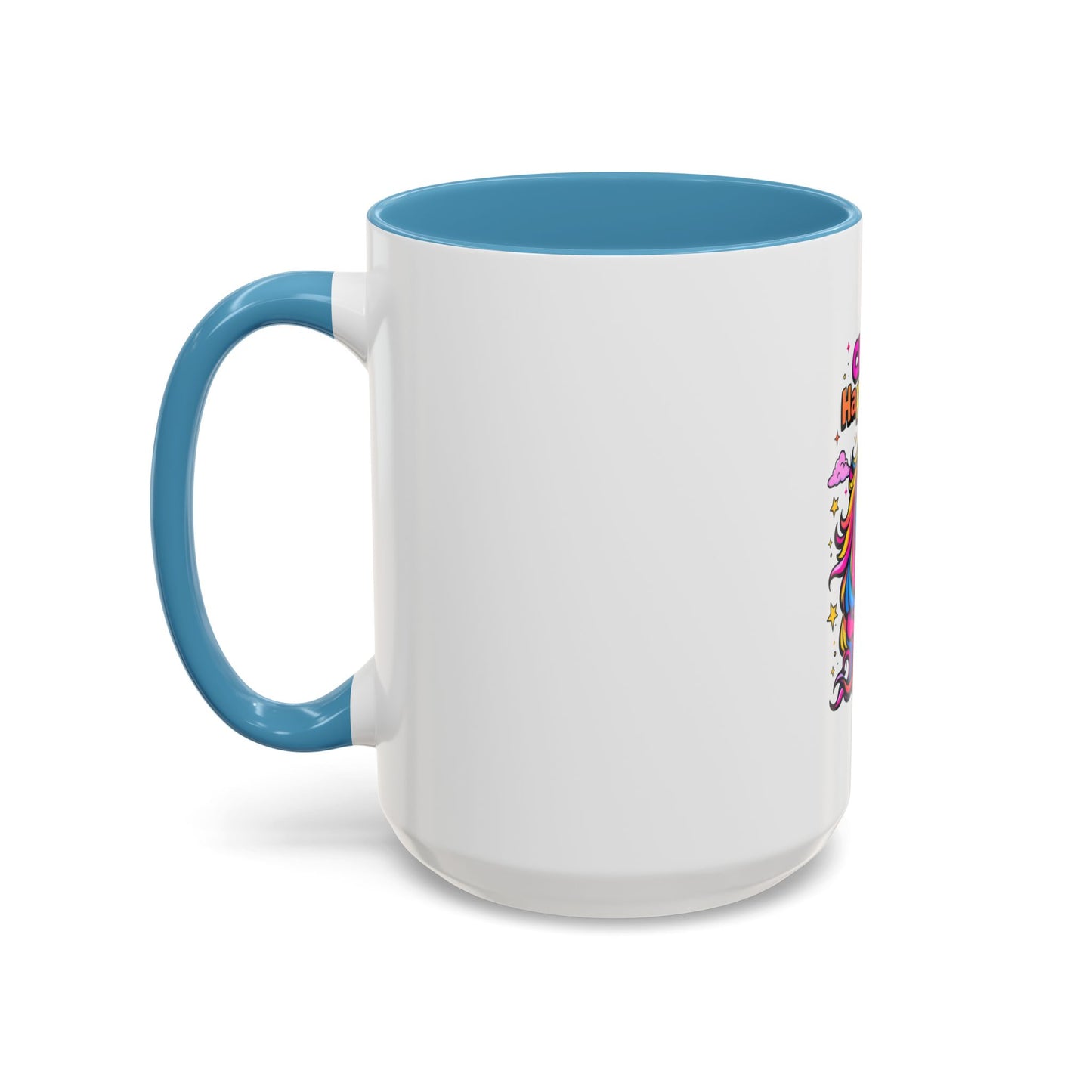 Unicorn Coffee Mug, 'Choose Happiness' Design, Glossy Finish for Morning Motivation