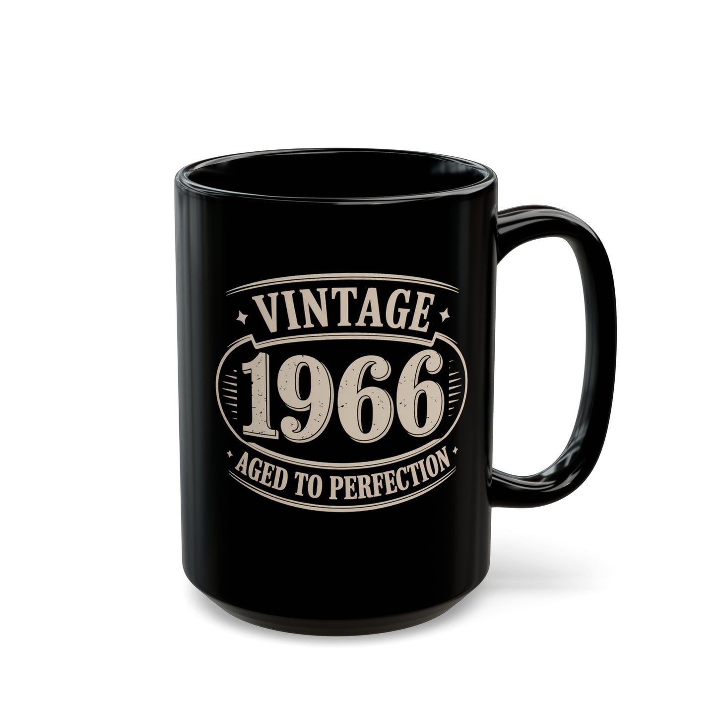 Vintage 1966 Birthday Black Mug (11oz, 15oz)