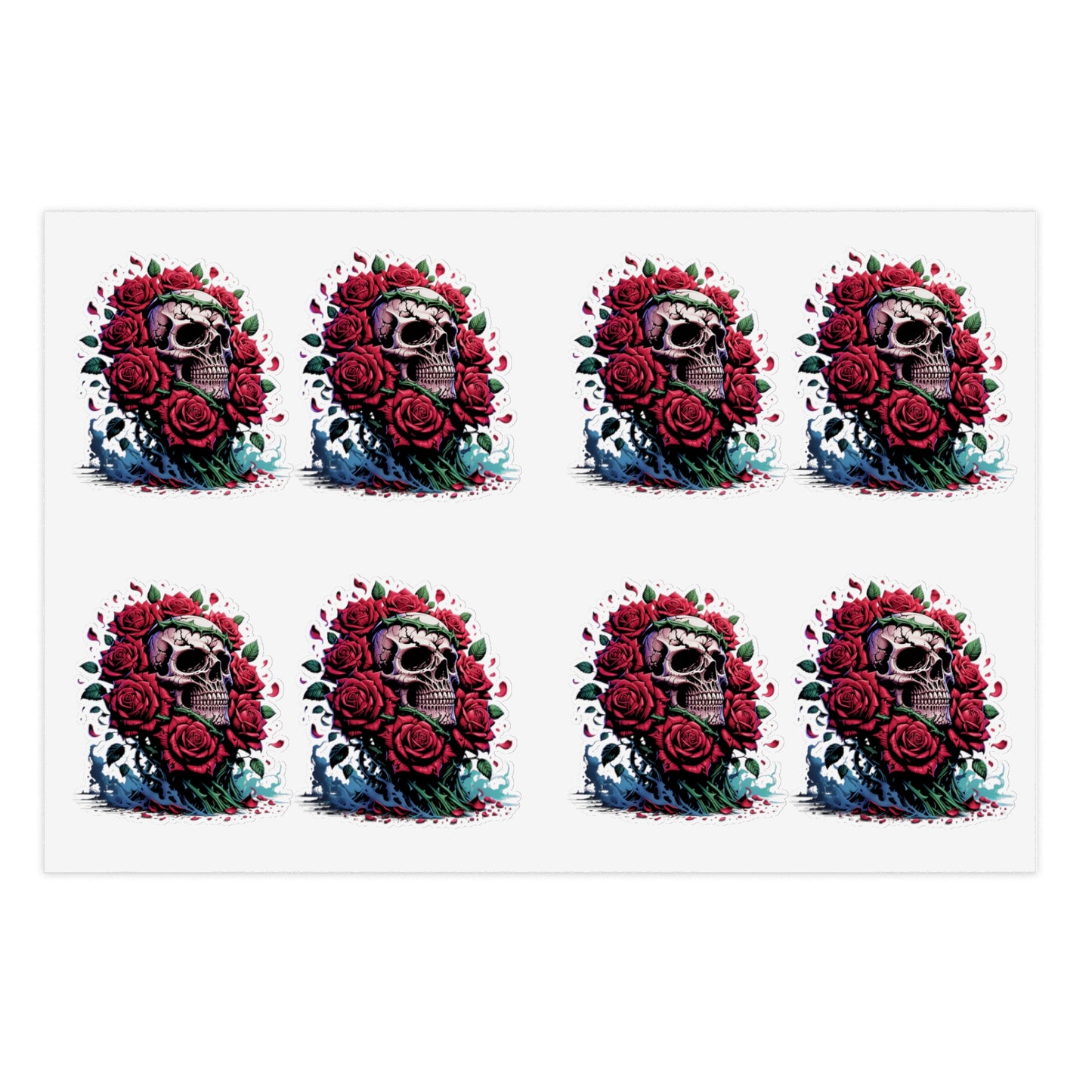 Skull & Roses Vinyl Sticker – Bold Gothic Aesthetic Decal by Lair Gadgets