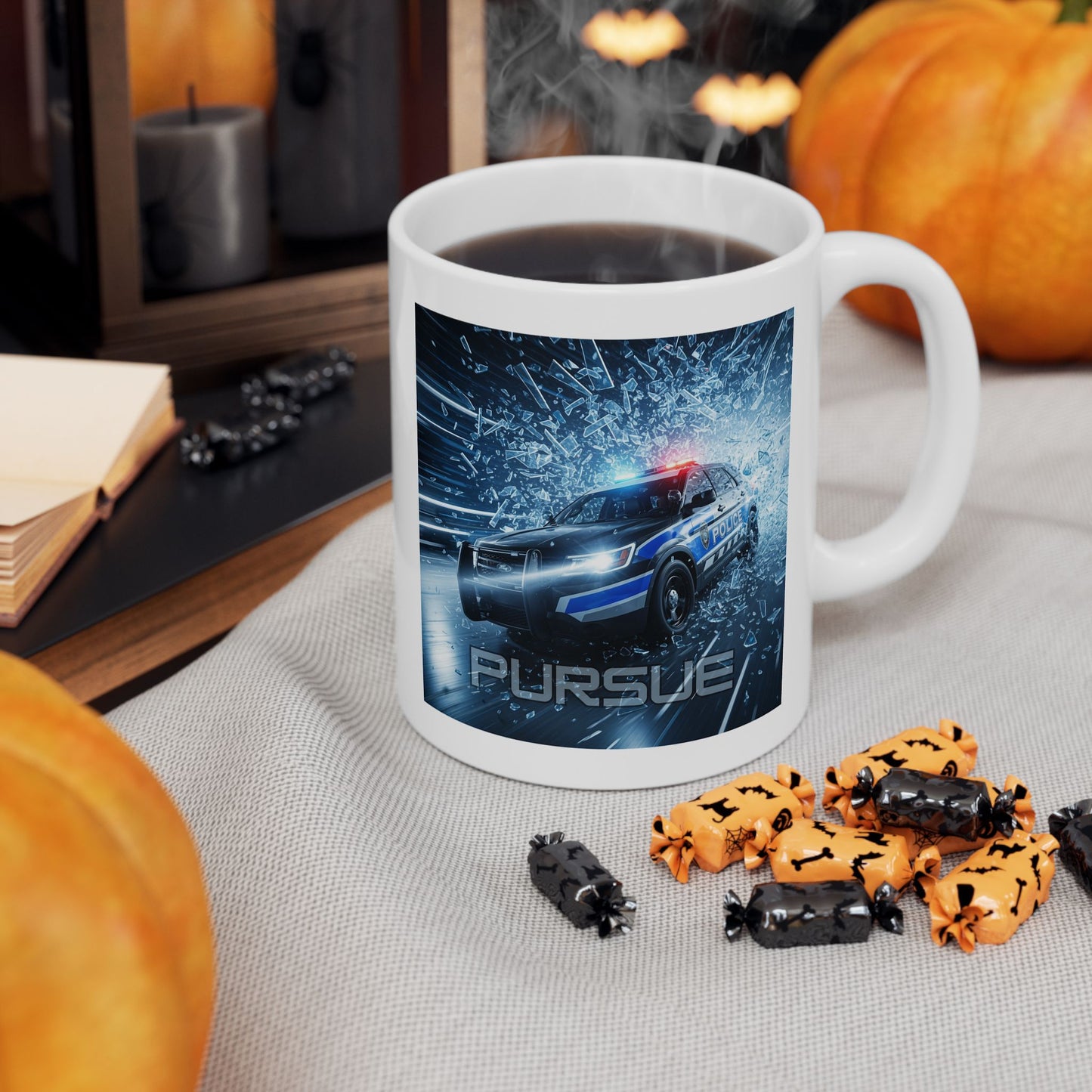 Police Car Mug, Pursuit Mug, Law Enforcement Mug, Police Officer Gift, Car Lover Mug, Cool Car Mug, First Responder Gift Mug