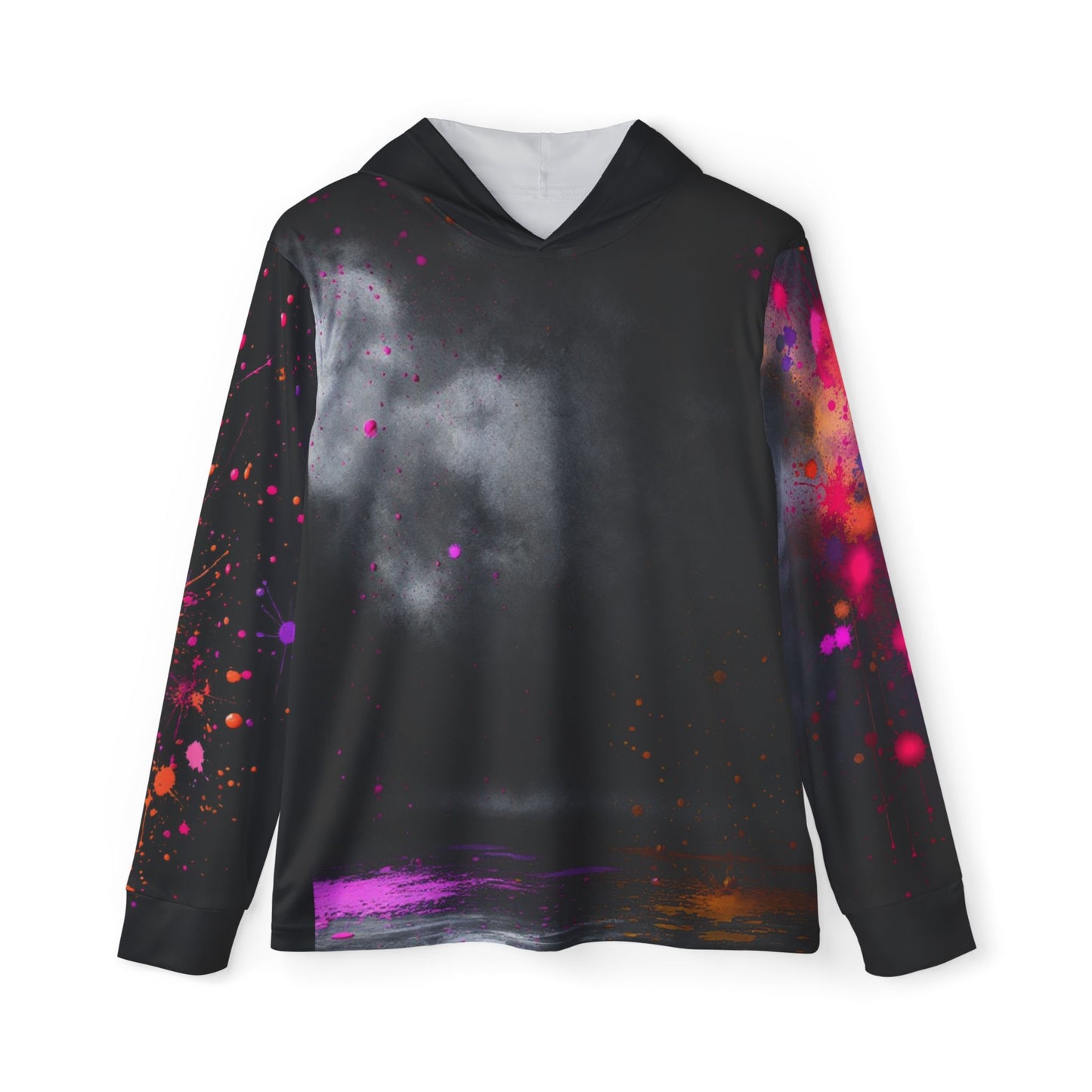 Men's Sports Warmup Hoodie - Vibrant Splash Design for Active Lifestyles