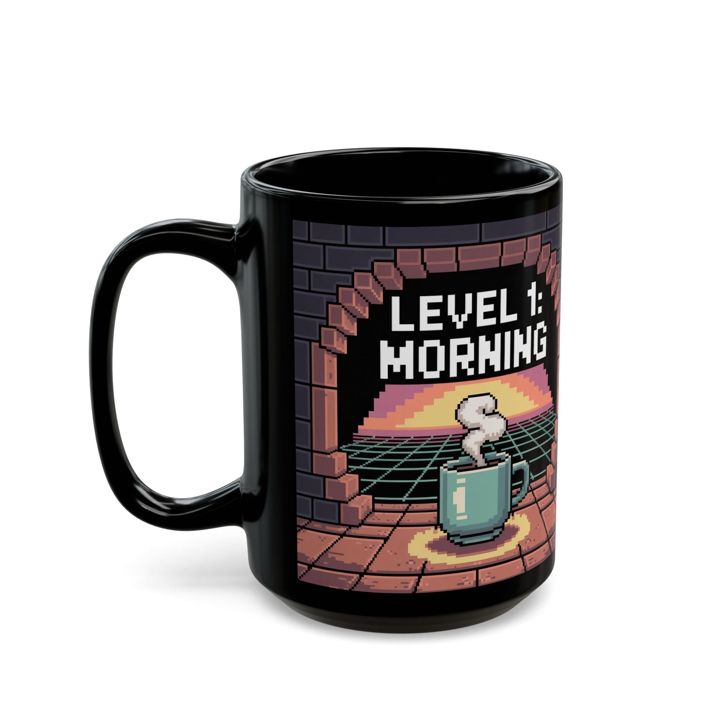 Retro Gaming Level 1 Morning Mug, Video Game Mug, Gift for Gamers, Coffee Lovers, Geeky Home Decor, Gaming Accessory