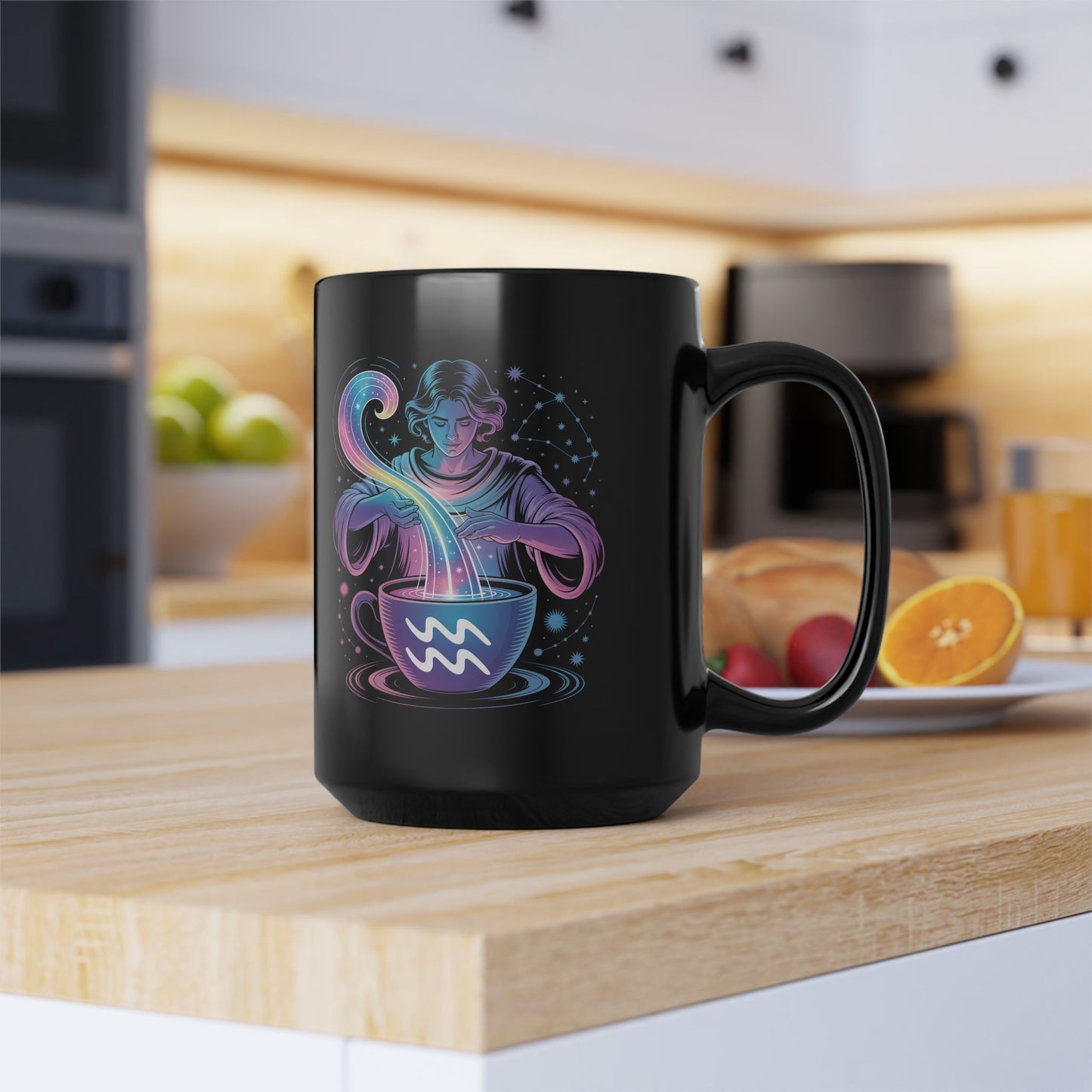 Aquarius Magical Black Mug - Mystic Design for Wake-up Vibes, Perfect Gift for Astrology Lovers, Coffee & Tea Enthusiasts, Cosmic Home Decor, [...]