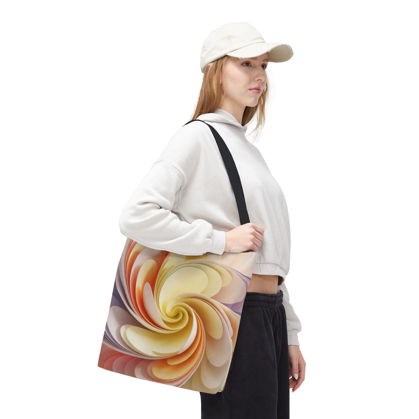 Abstract Floral Flow Tote Bag 16x16