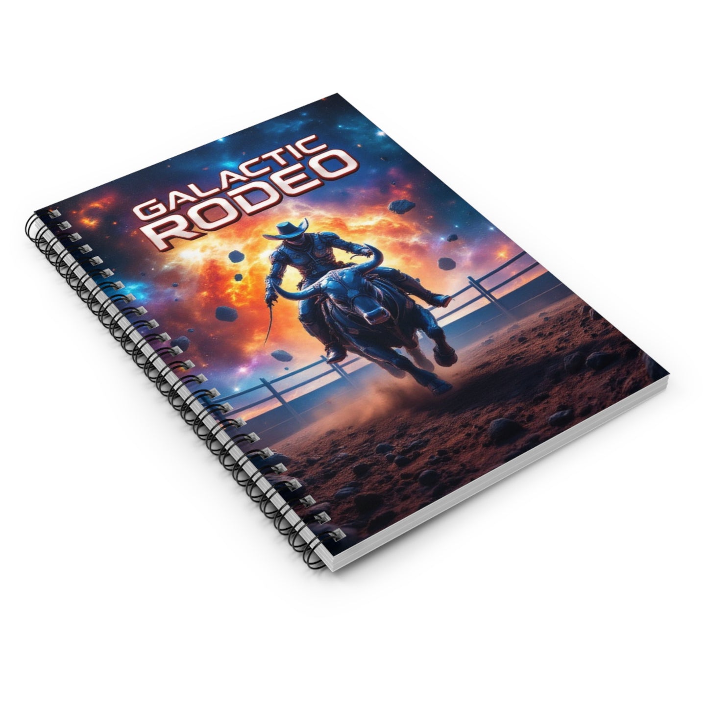 Galactic Rodeo Spiral Notebook, Vibrant Ruled Journal for Creative Cowboys - An Ideal Gift for Artists and Trailblazers