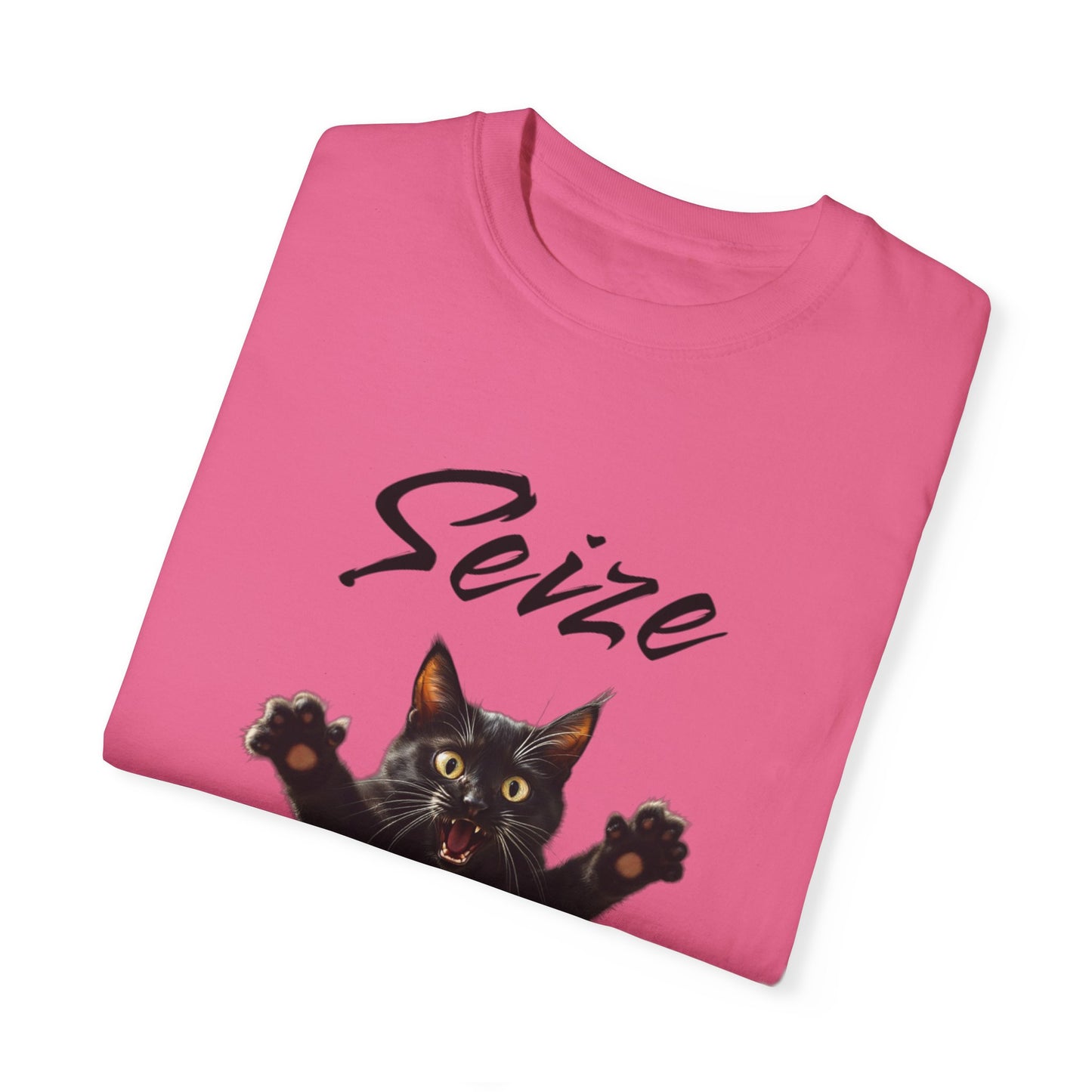 Cat Lover's 'Seize the Day' Garment-Dyed T-Shirt