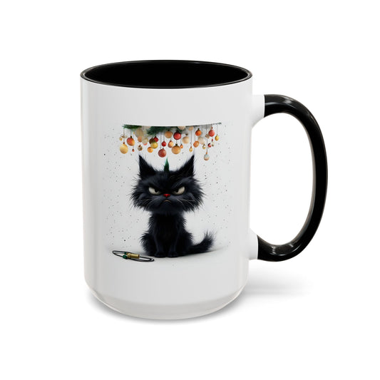 Whimsical Accent Coffee Mug - Festive Cat & Penguin Design for Animal Lovers