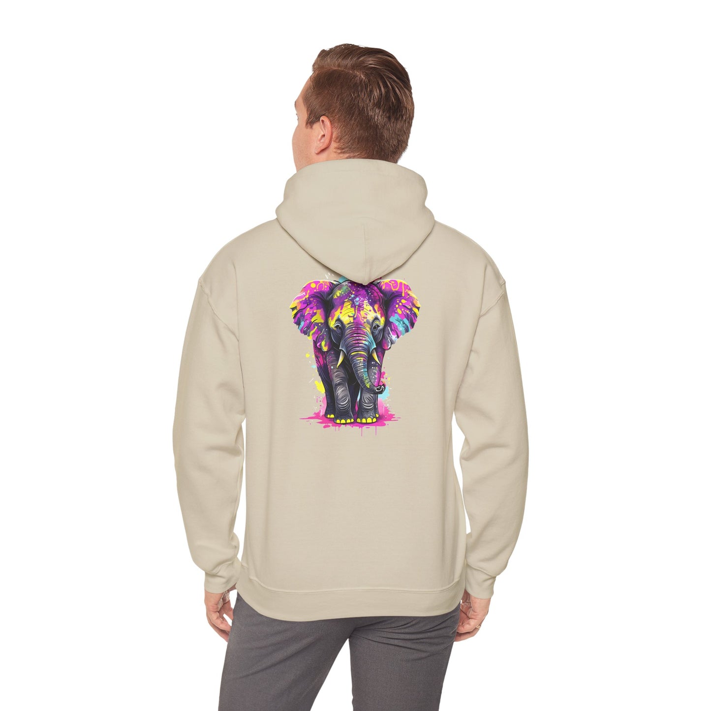 Colorful Elephant Art Hoodie for Men & Women, Cozy Heavy Blend Sweatshirt