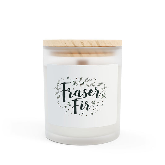 Fraser Fir Frosted Glass Candle - 11oz Cozy Winter Home Décor for a Warm Atmosphere Gift