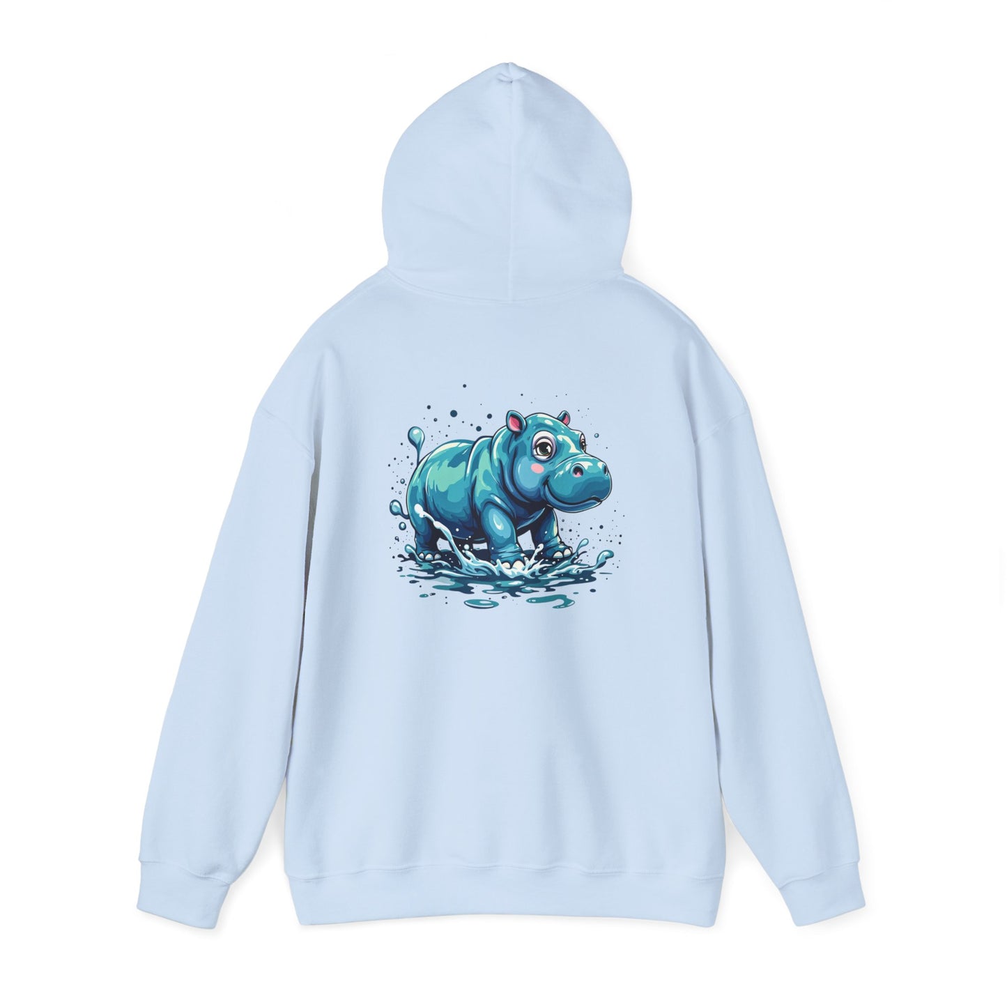 Cute Hippo Graphic Unisex Hooded Sweatshirt, Cozy & Playful Apparel for Casual Wear