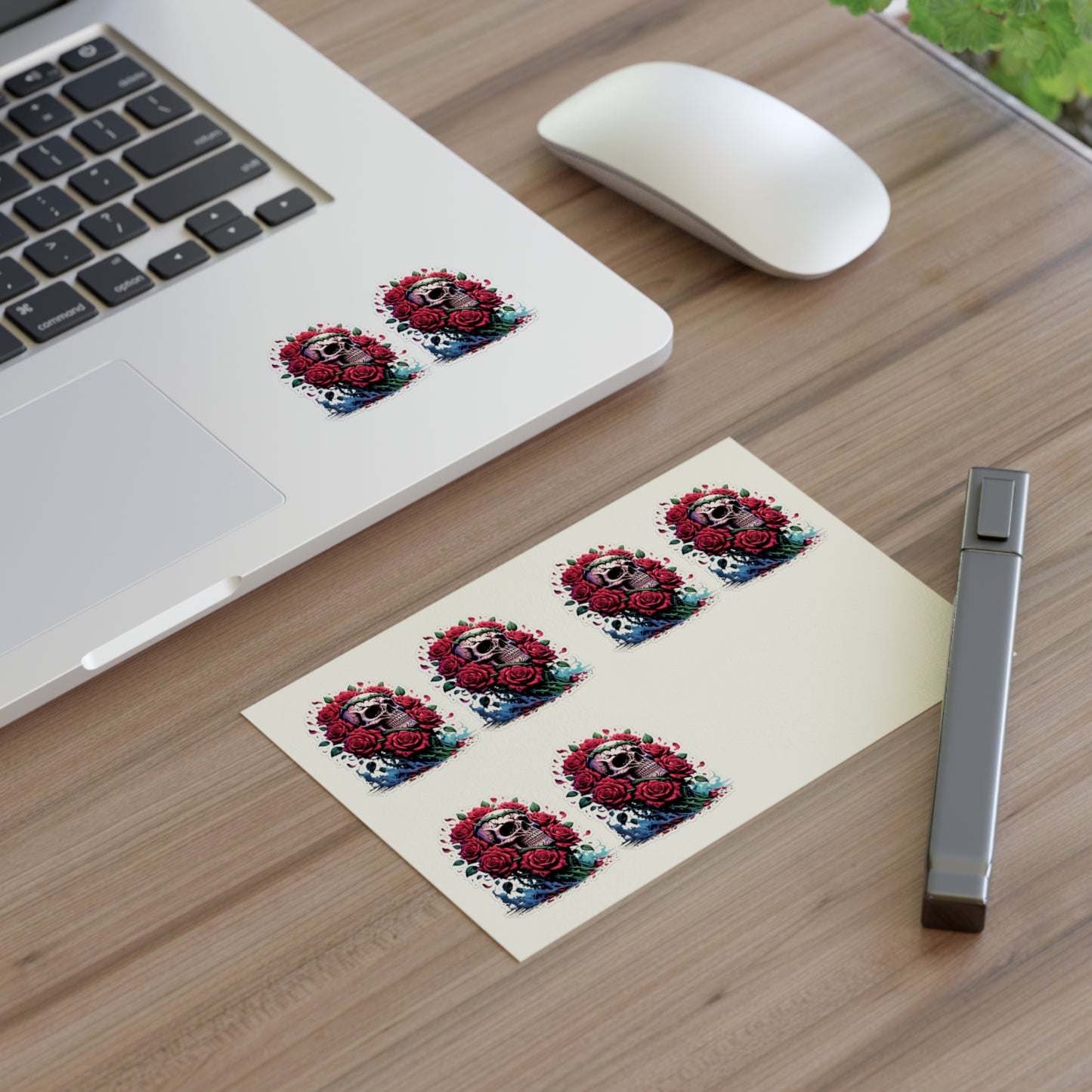 Skull & Roses Vinyl Sticker – Bold Gothic Aesthetic Decal by Lair Gadgets